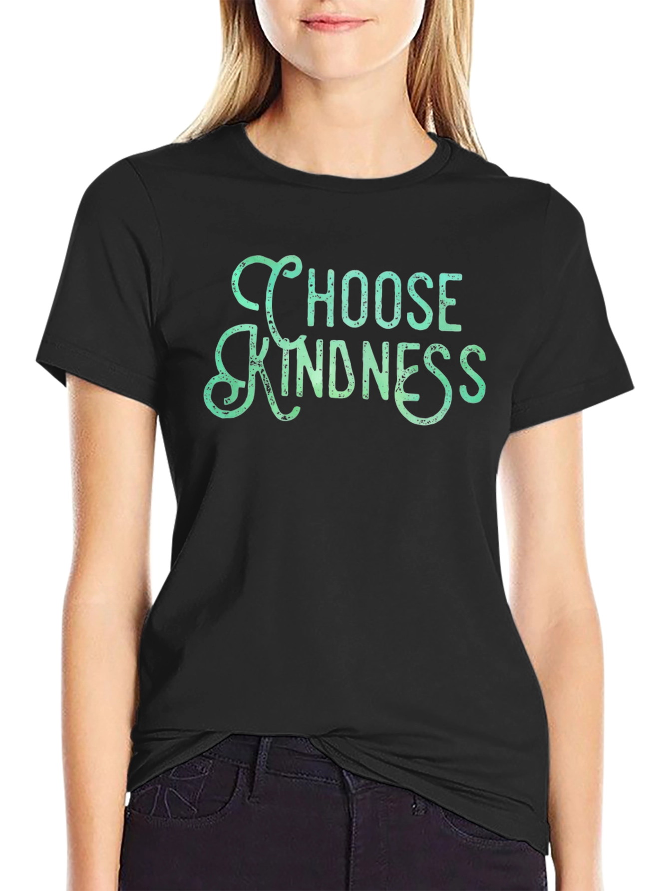Choose Kindness Graphic Tee - Black Cotton T-Shirt