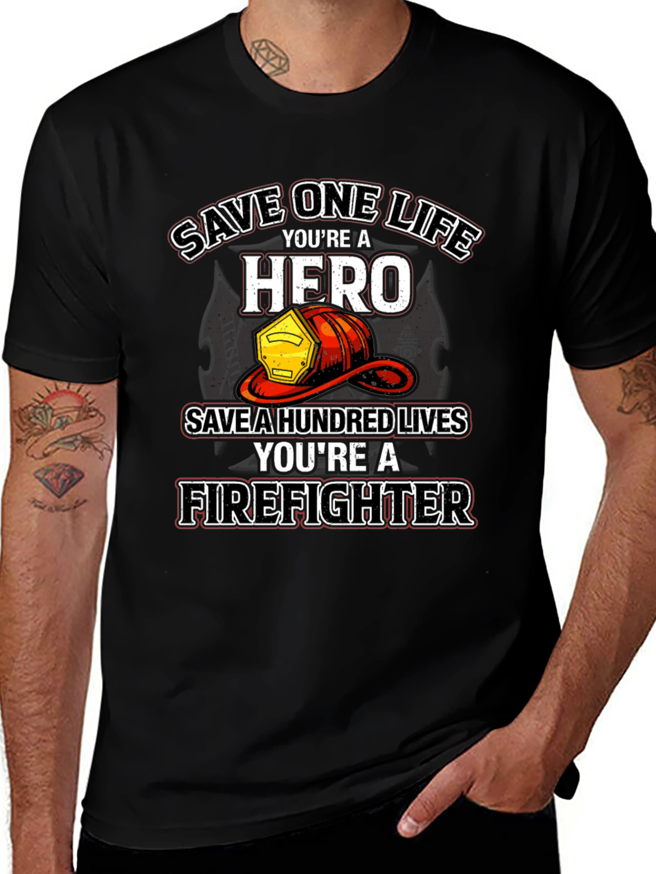 Firefighter Hero T-Shirt - Save Lives Design