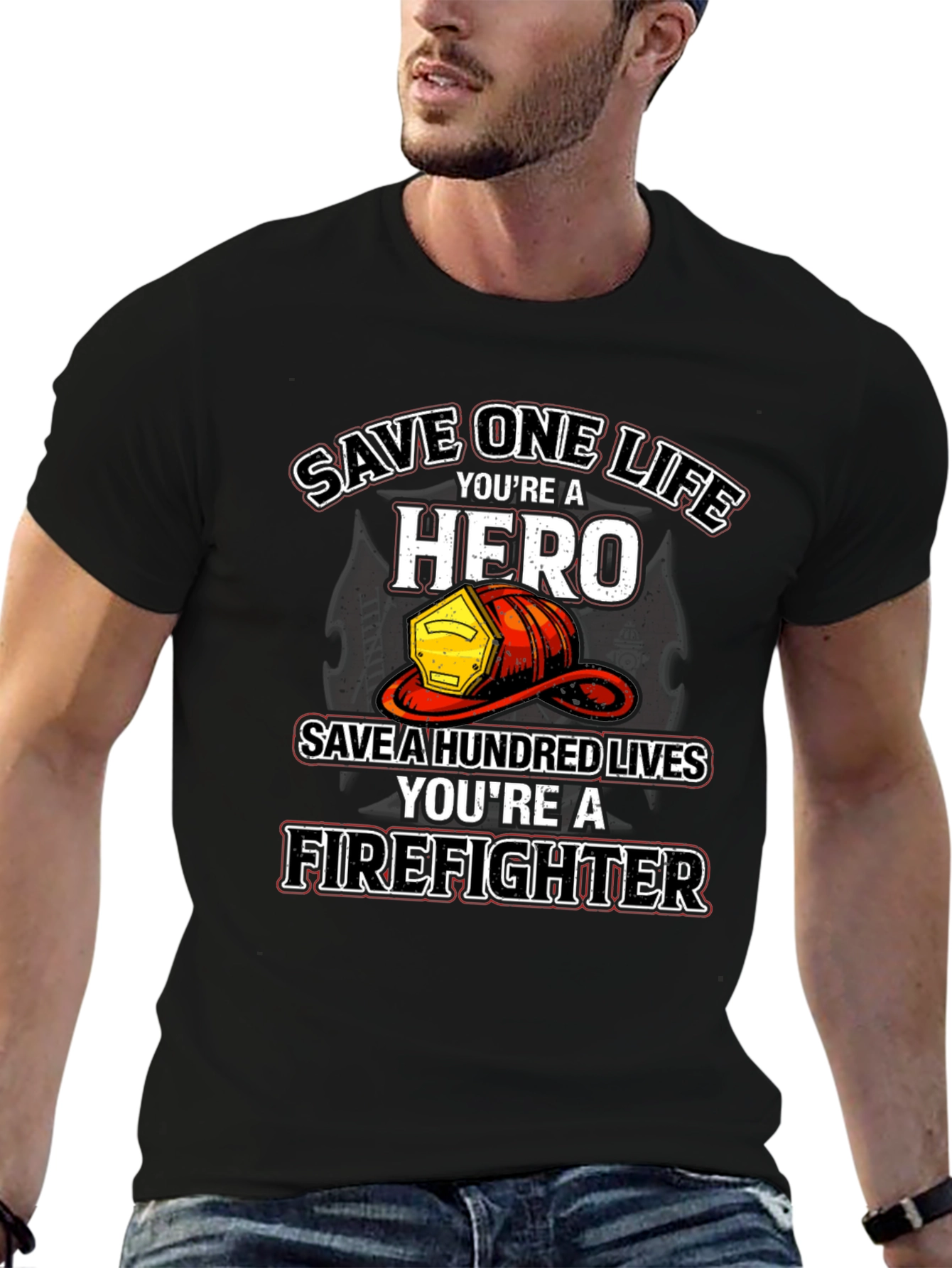 Firefighter Hero T-Shirt - Save Lives Design