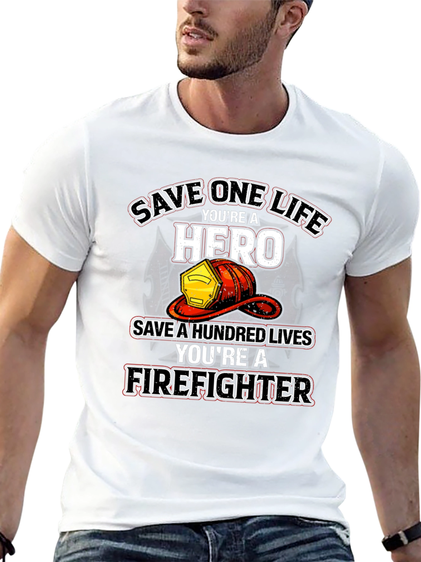 Firefighter Hero T-Shirt - Save Lives Design