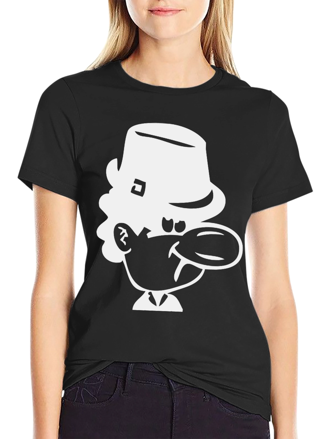 Cartoon Character Black Tee