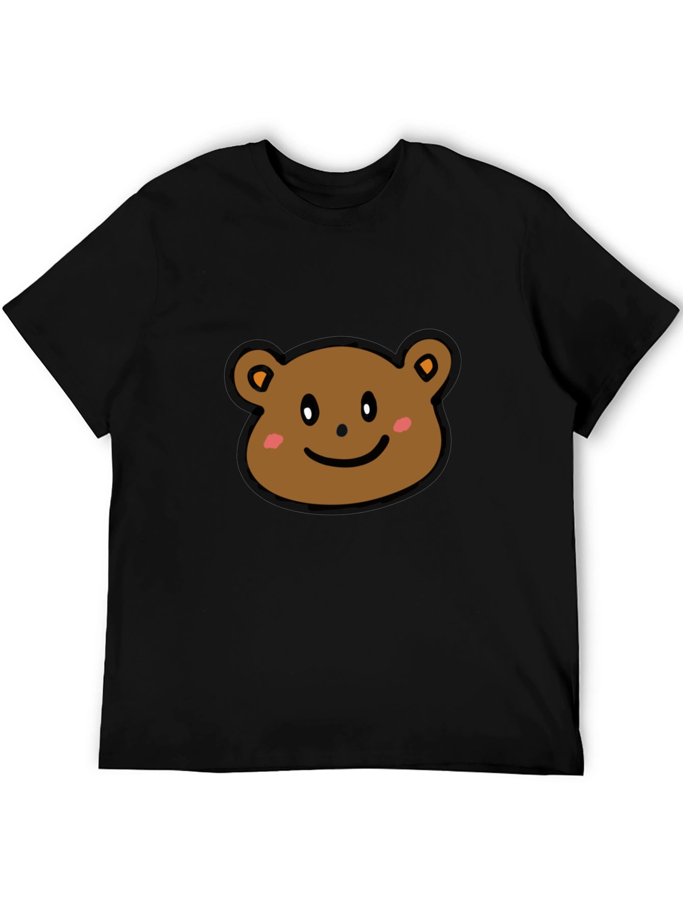 Cute Bear Graphic T-Shirt - Black Cotton Tee