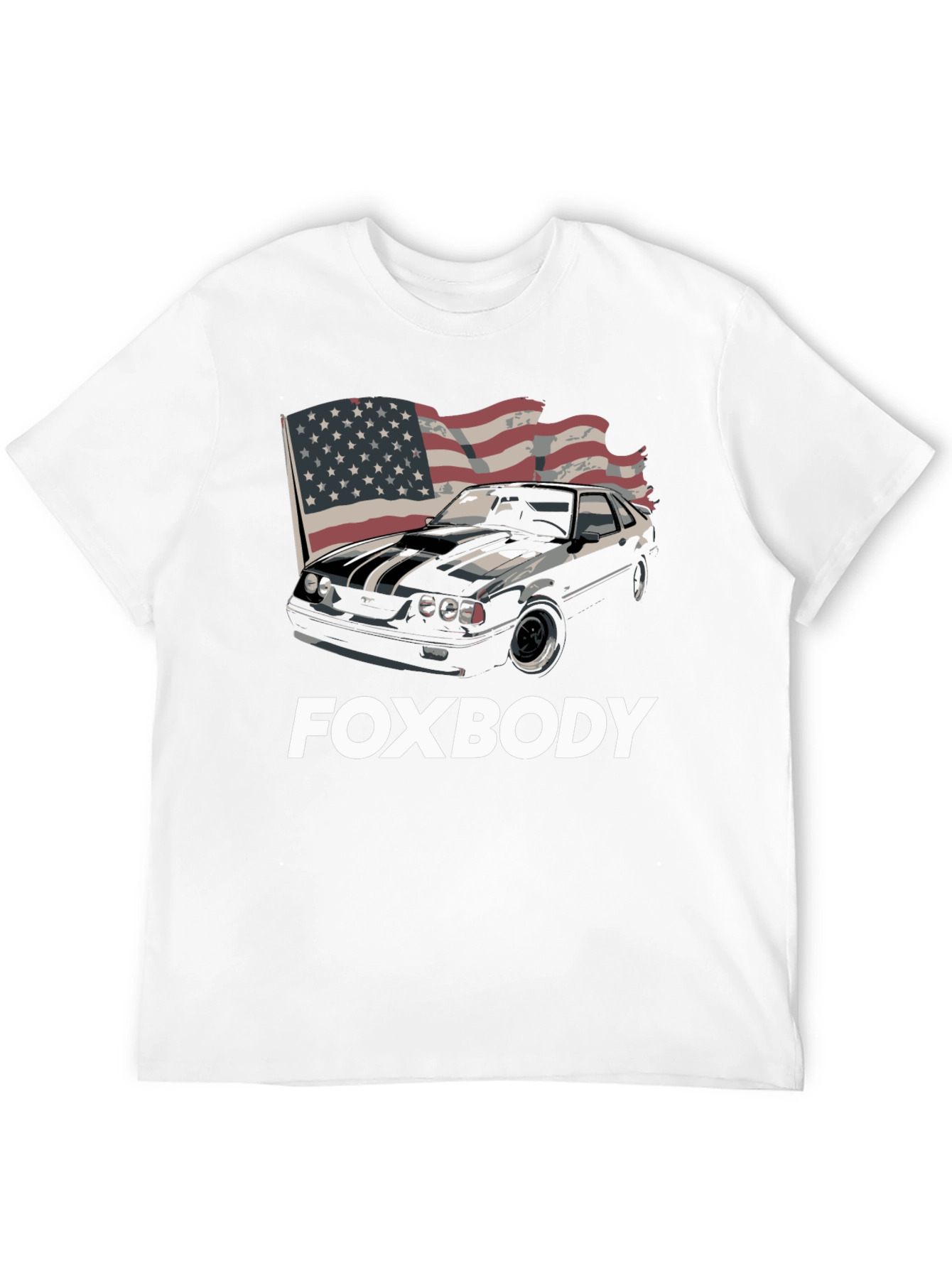 Foxbody Mustang American Flag Graphic T-Shirt