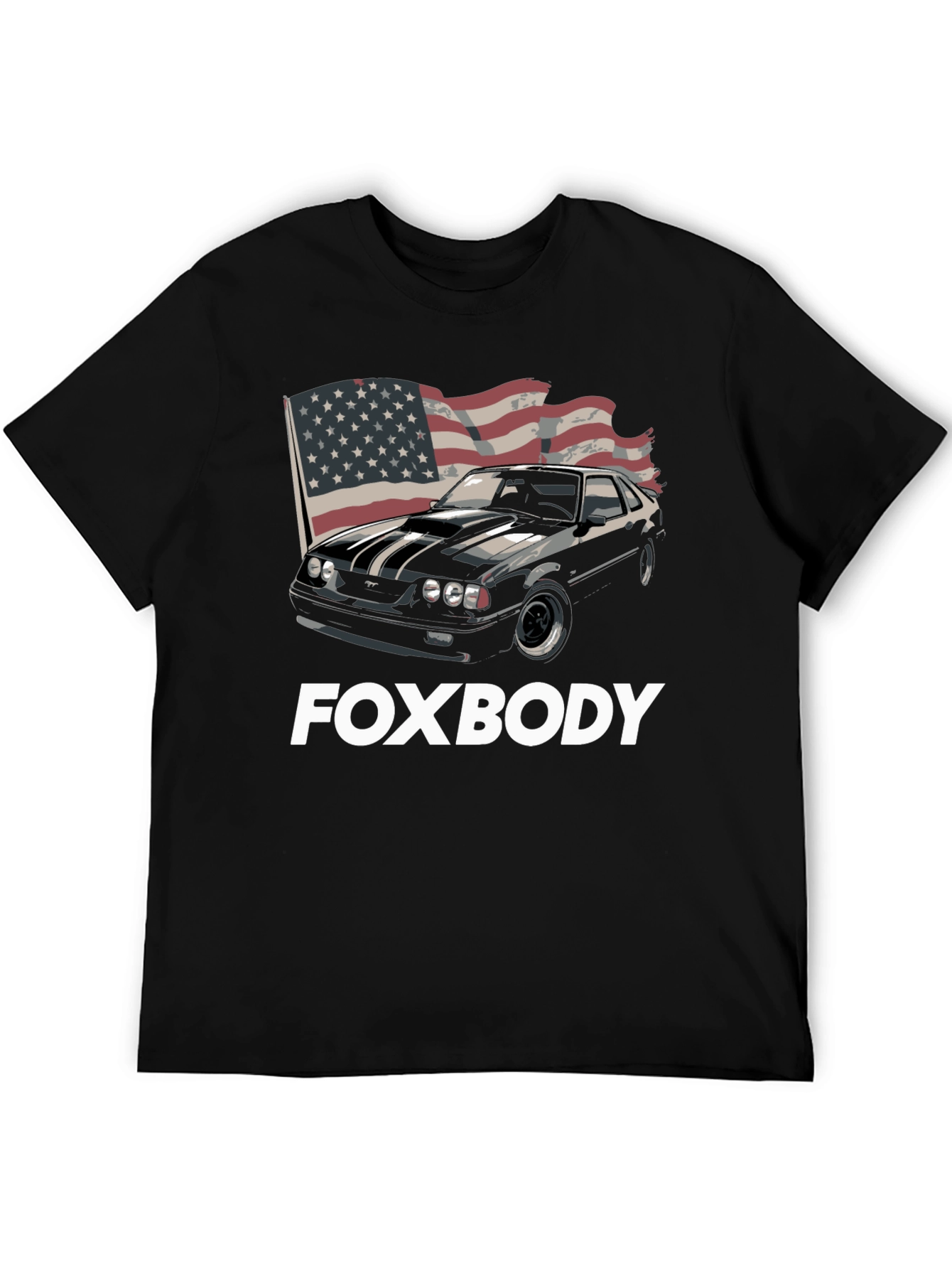 Foxbody Mustang American Flag Graphic T-Shirt