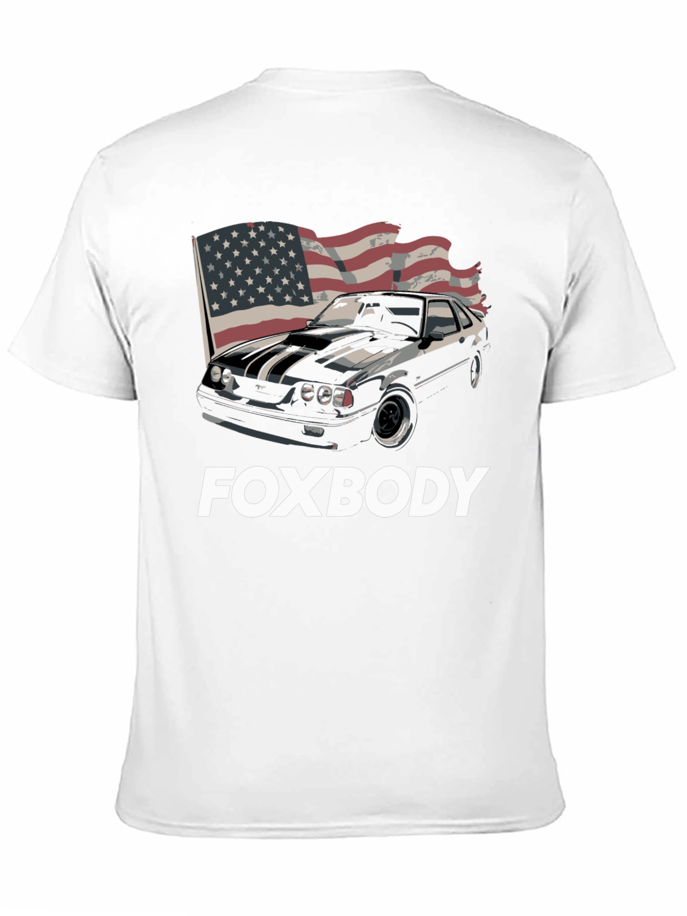 Foxbody Mustang American Flag Graphic T-Shirt