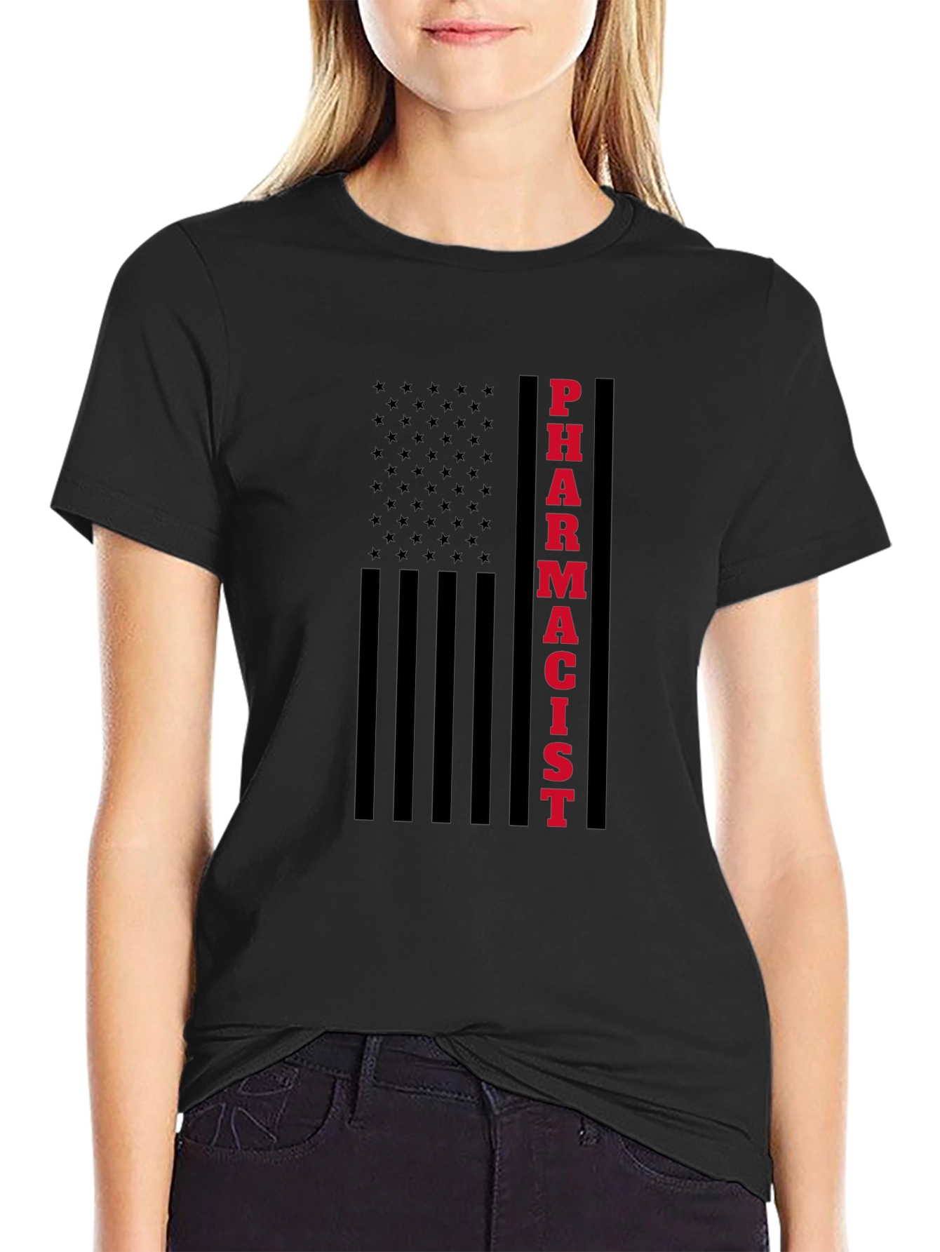 Pharmacist American Flag Graphic T-Shirt