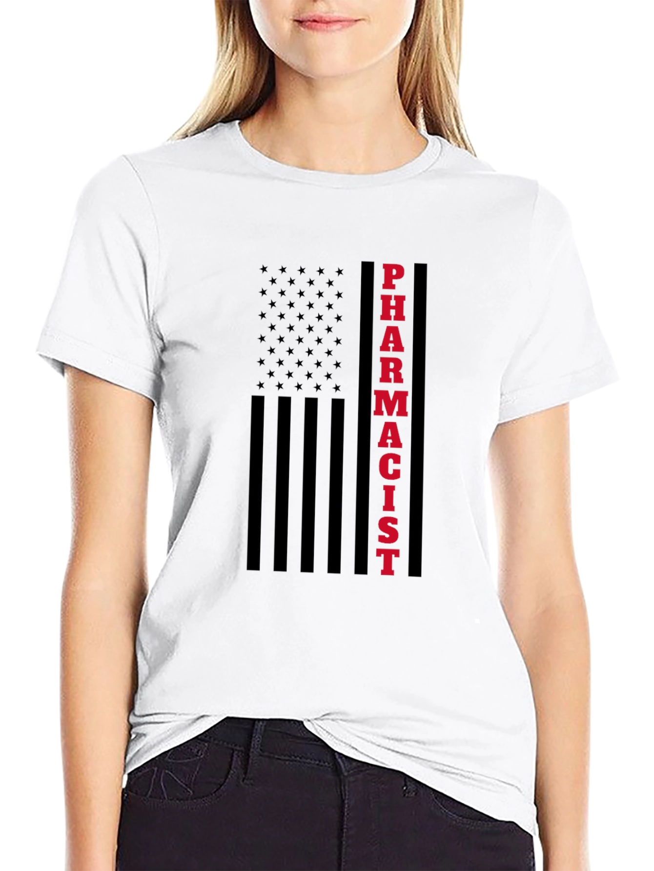 Pharmacist American Flag Graphic T-Shirt