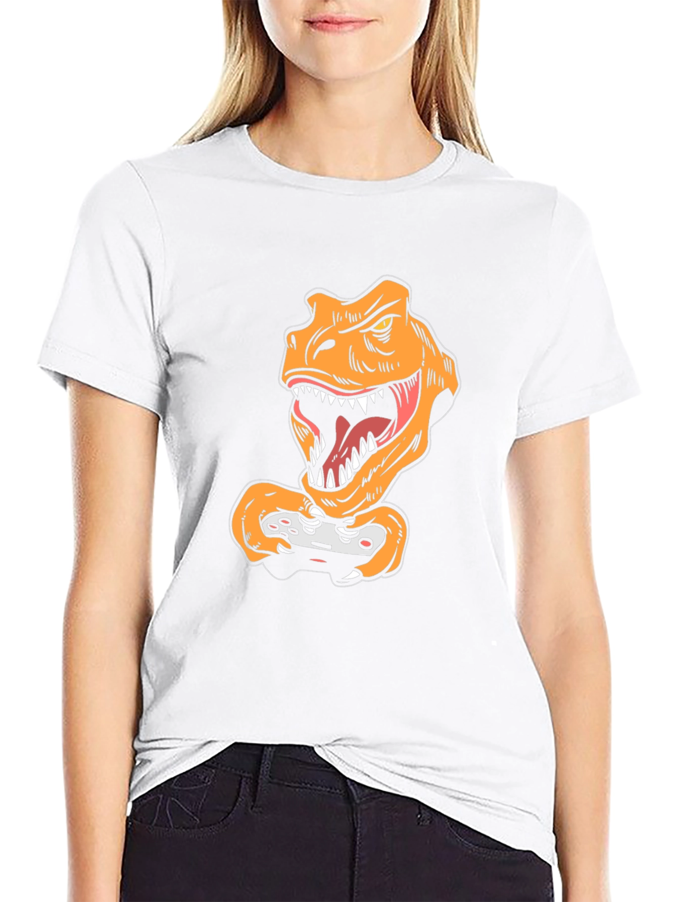 Gamer Dino Black T-Shirt