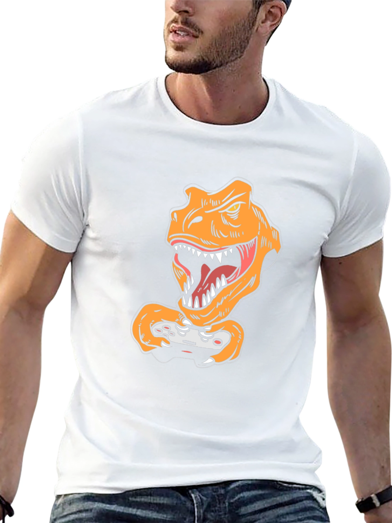 Gamer Dino Black T-Shirt