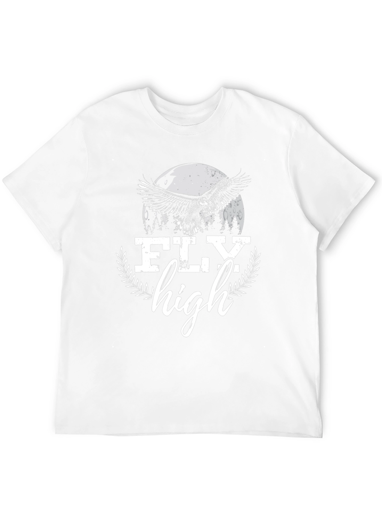 Fly High Eagle Graphic Tee - Black Cotton Blend