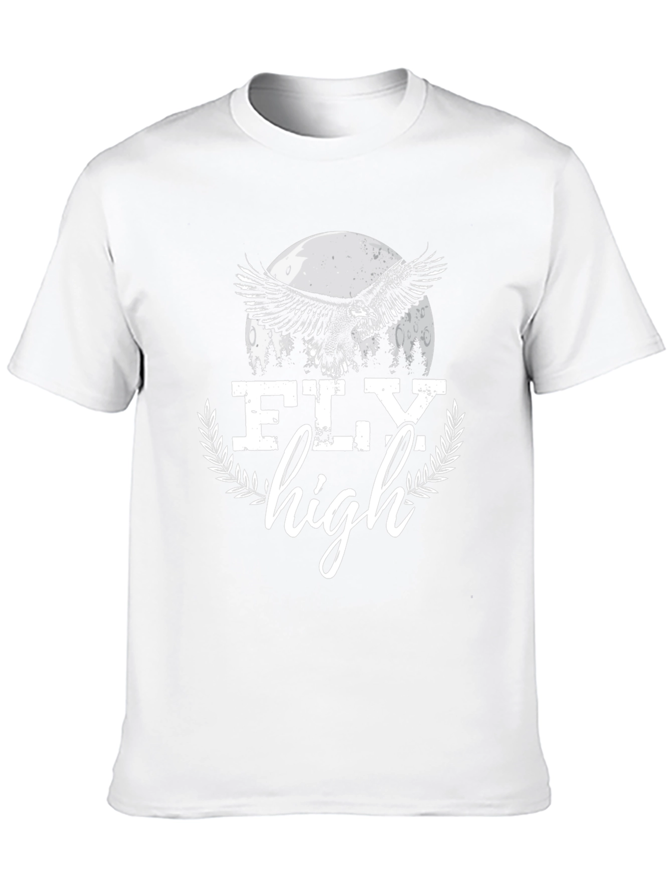 Fly High Eagle Graphic Tee - Black Cotton Blend