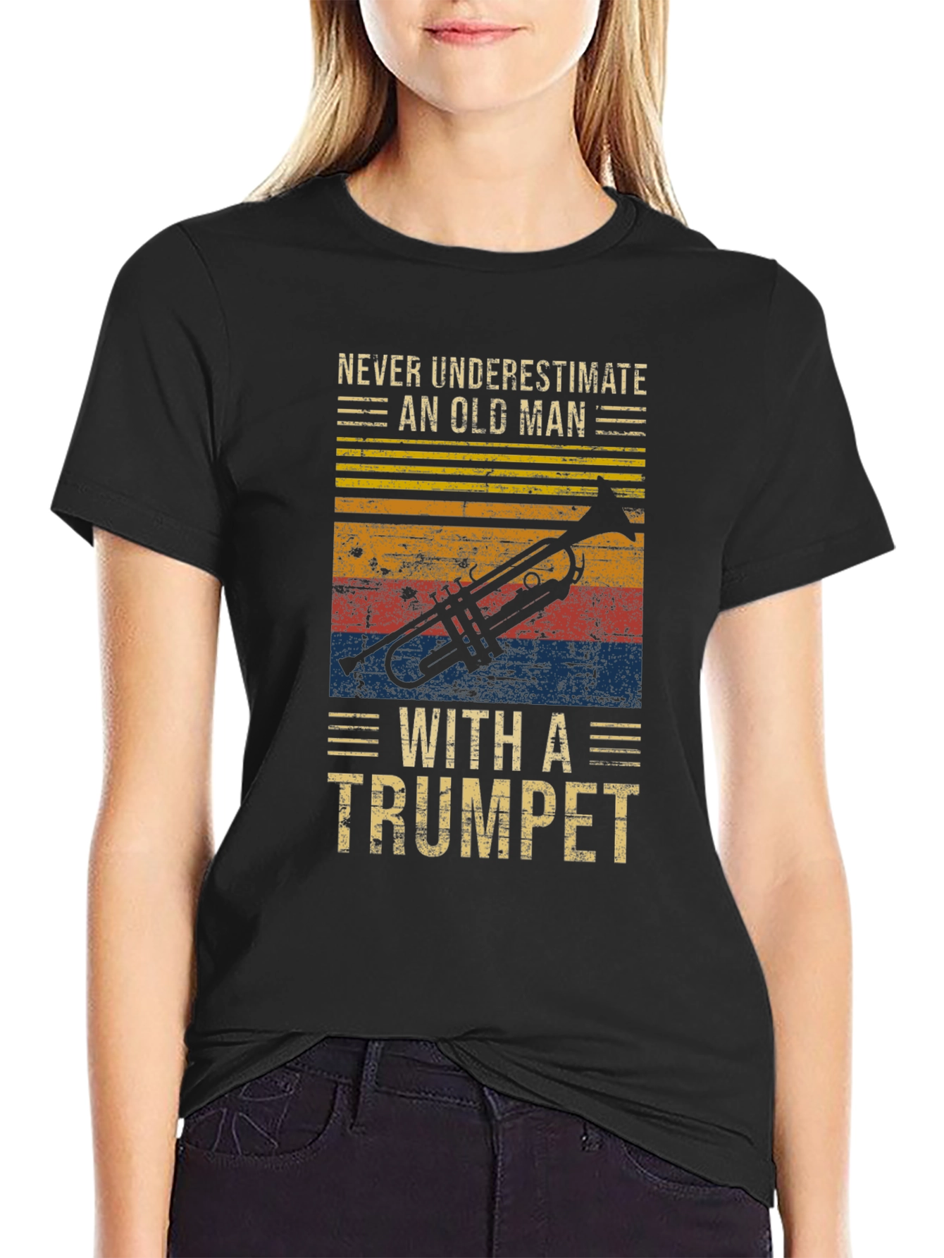 Never Underestimate an Old Man with a Trumpet T-Shirt