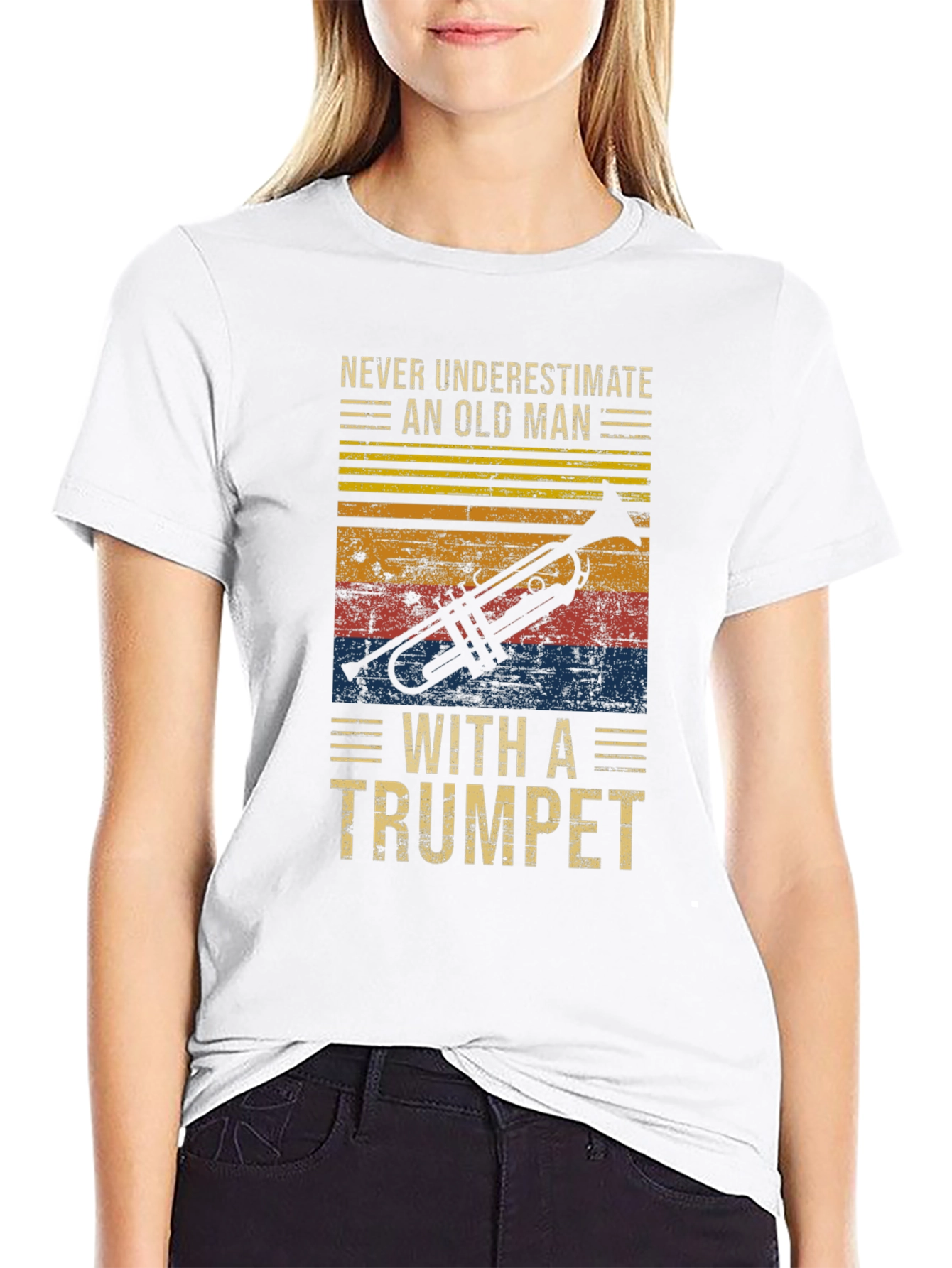 Never Underestimate an Old Man with a Trumpet T-Shirt