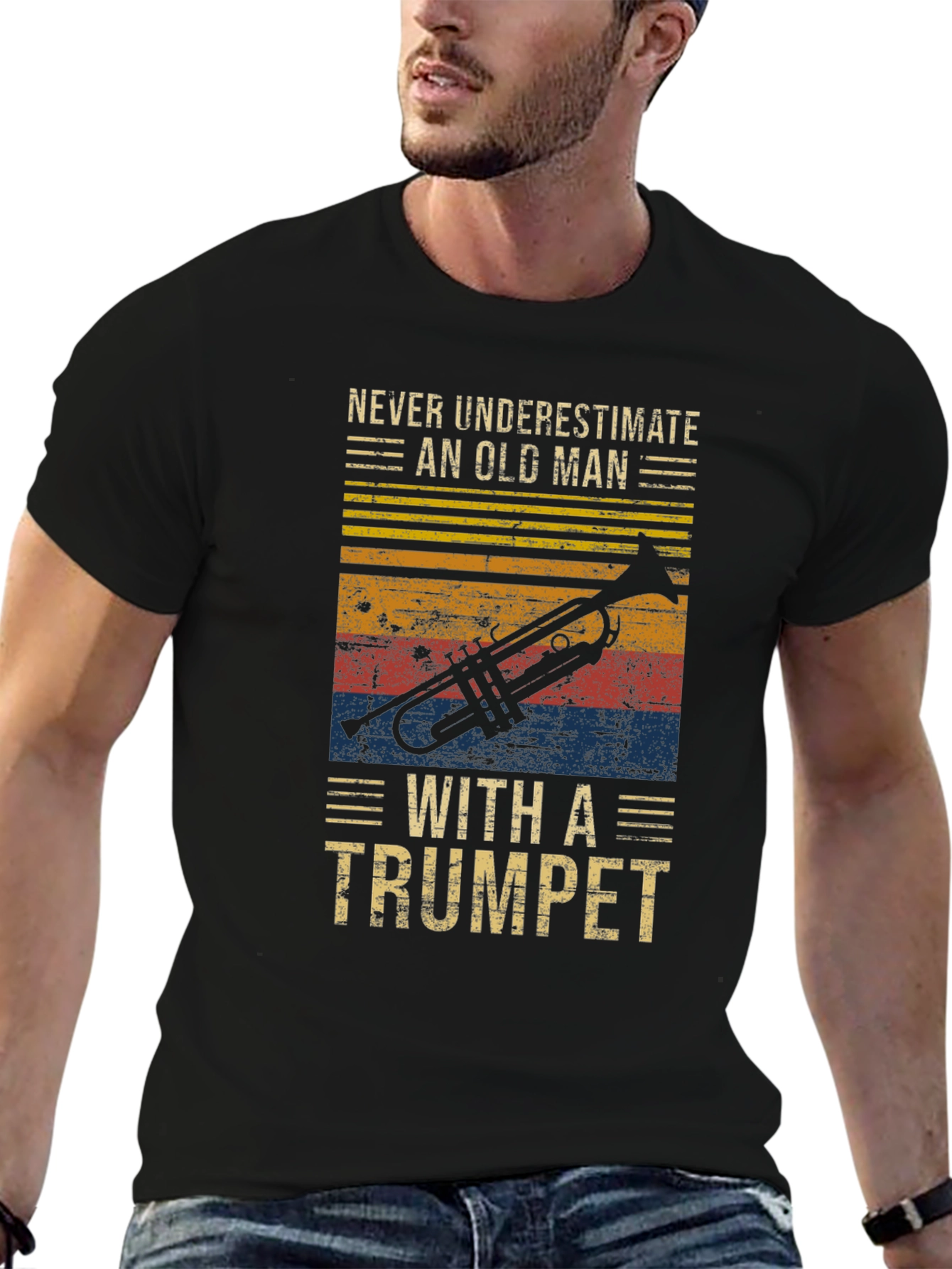 Never Underestimate an Old Man with a Trumpet T-Shirt