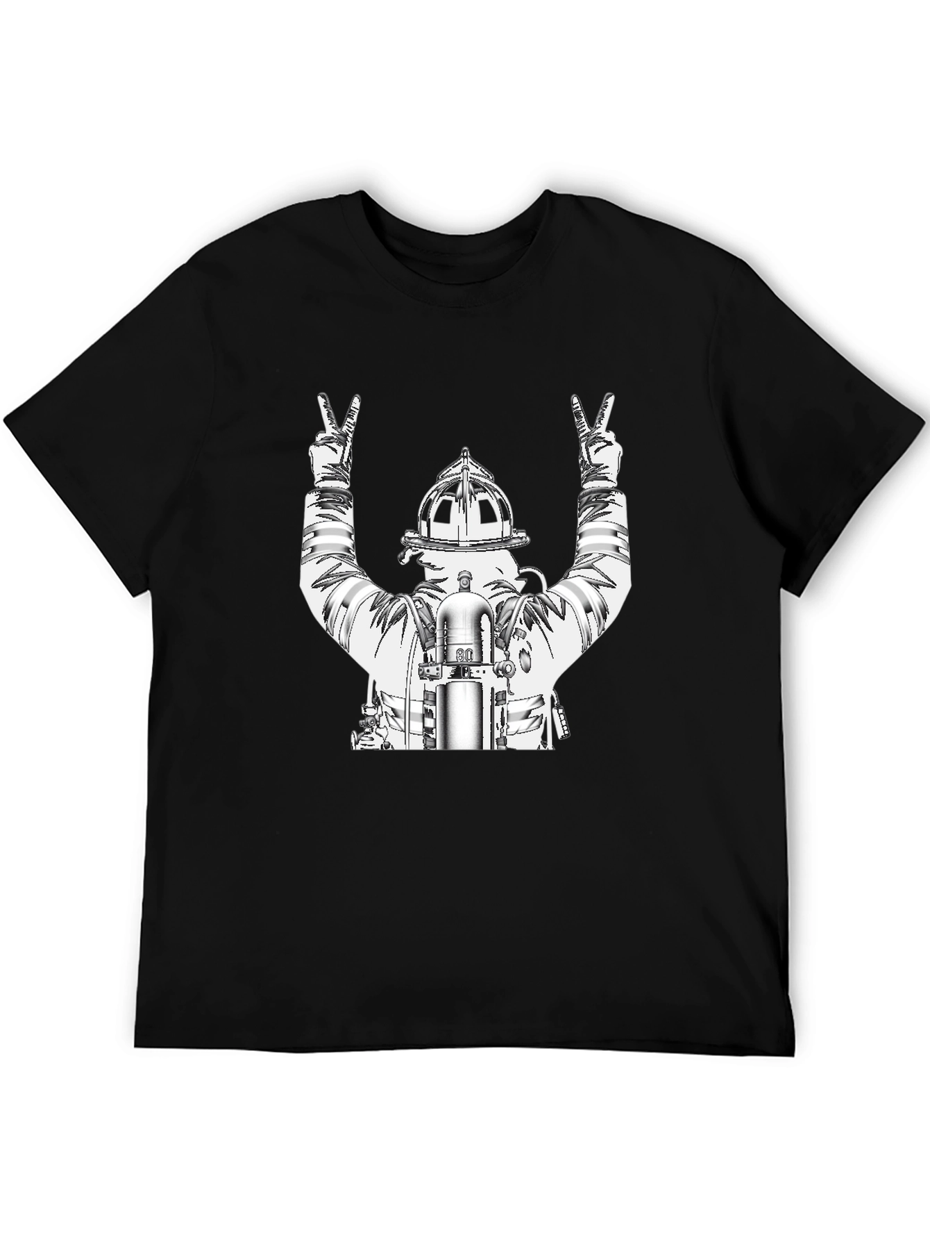 Firefighter Peace Sign Graphic T-Shirt