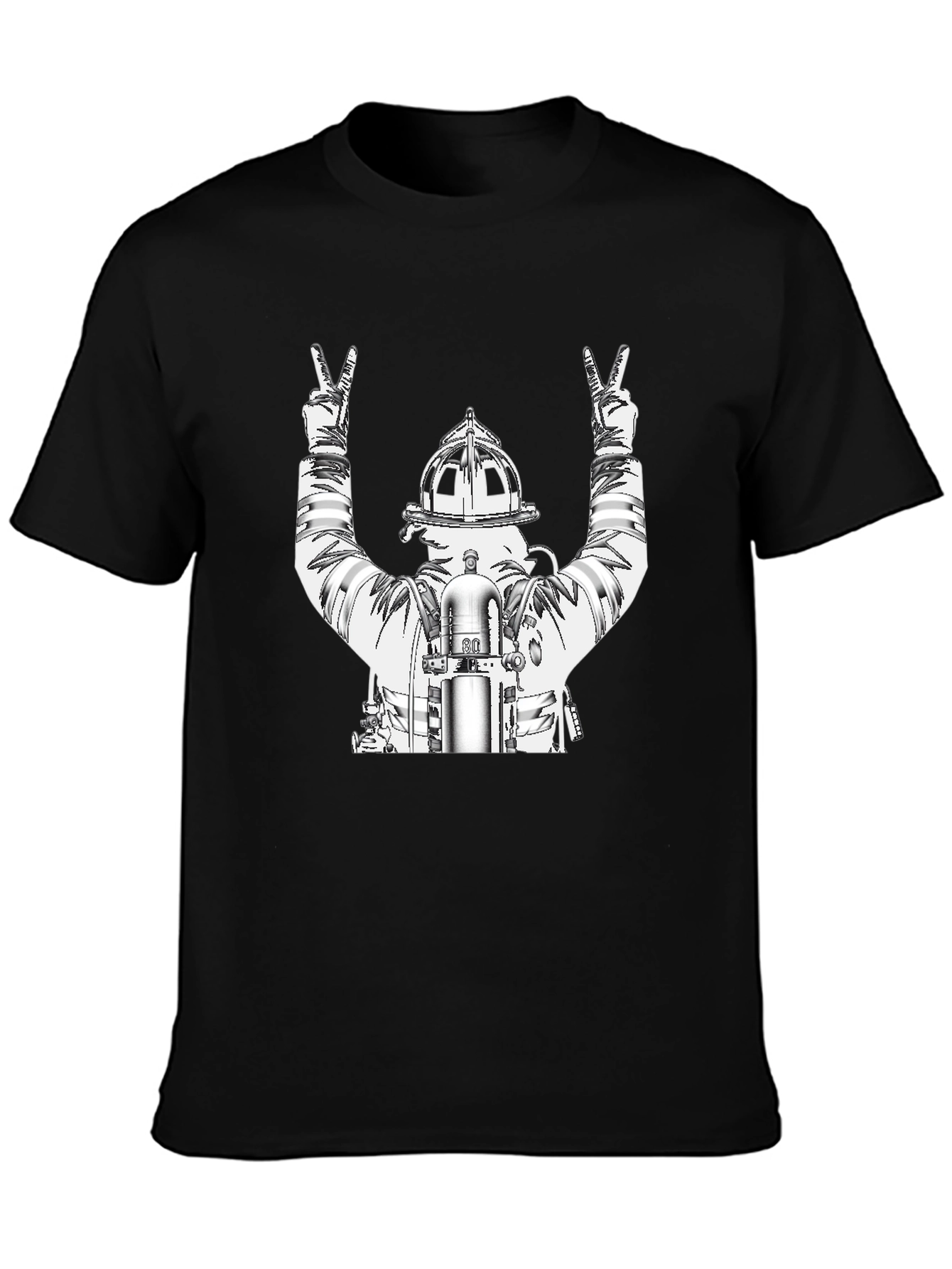 Firefighter Peace Sign Graphic T-Shirt