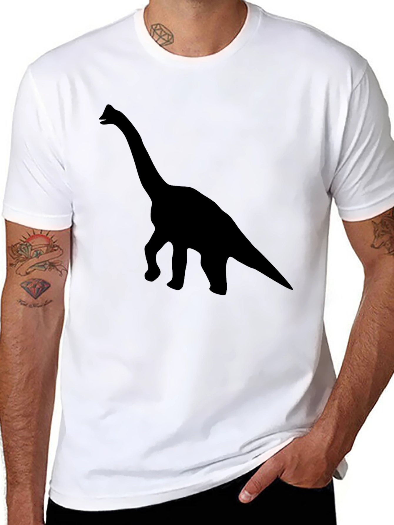 Black Dinosaur Silhouette T-Shirt