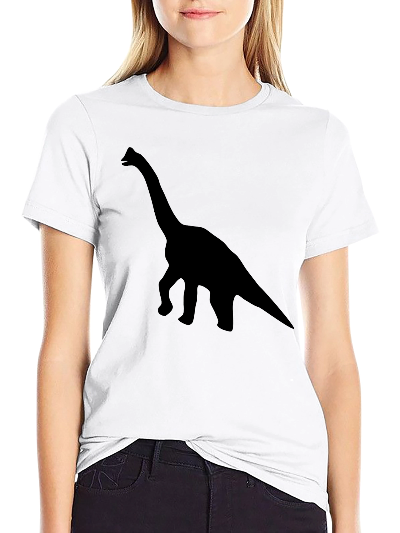 Black Dinosaur Silhouette T-Shirt