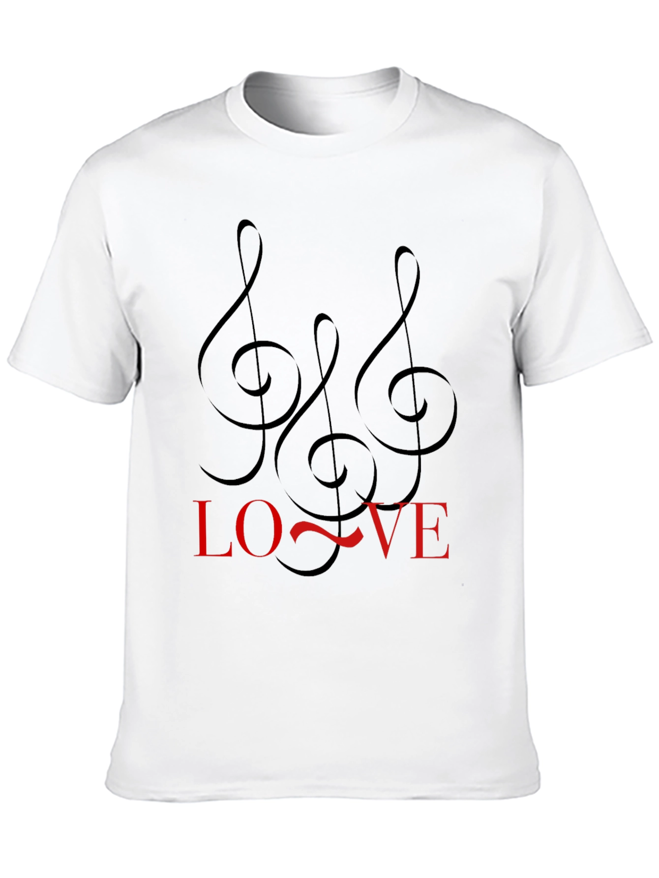 Music Lover Black Tee with Treble Clef Design