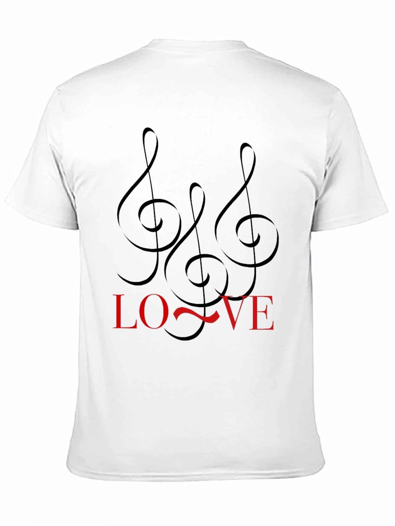 Music Lover Black Tee with Treble Clef Design