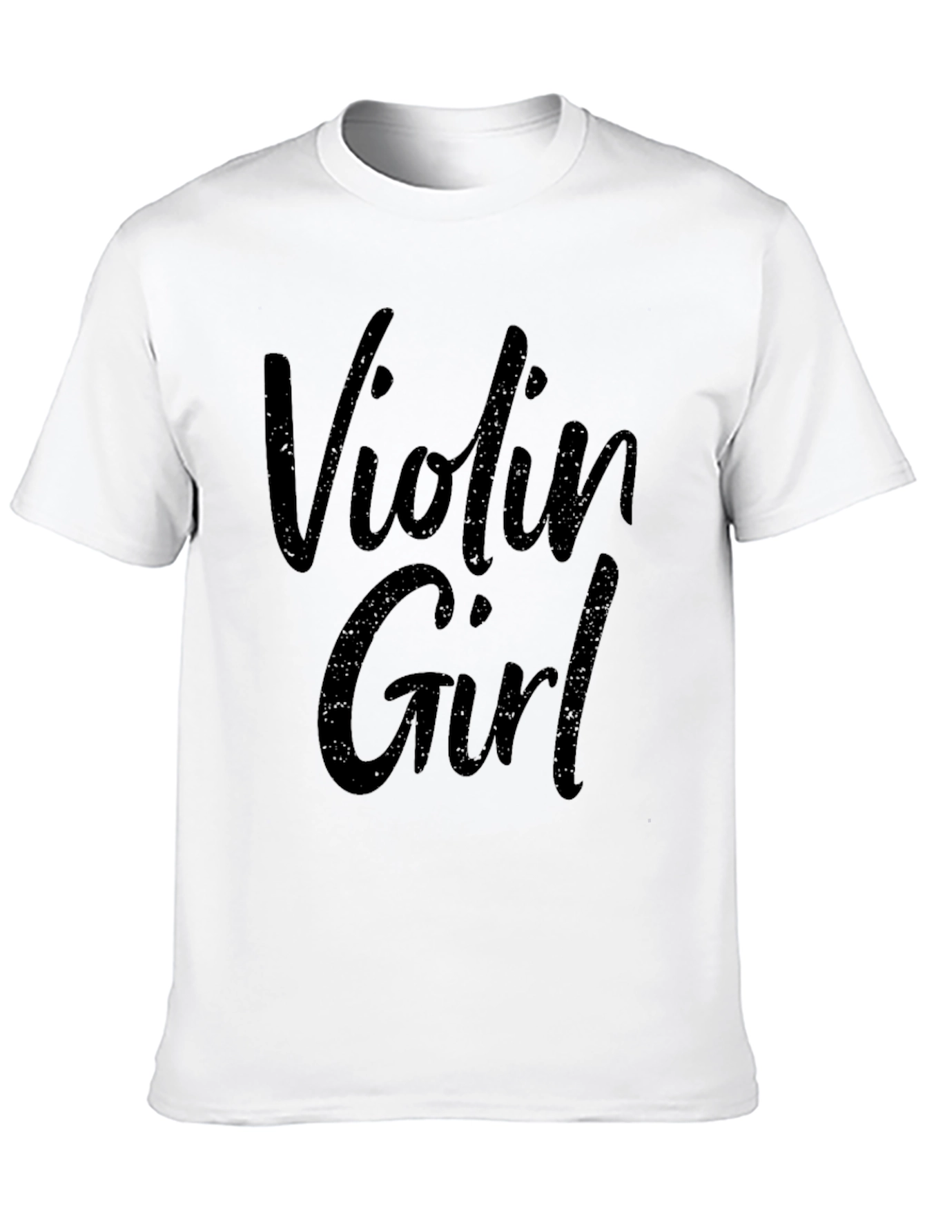 Violin Girl Black Graphic Tee - Music Lover Shirt