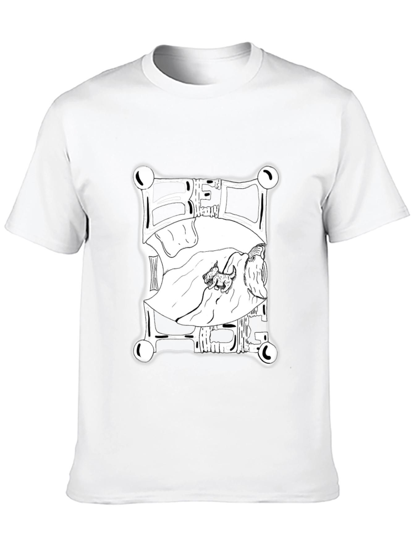 Dog in Bed Graphic T-Shirt - Black