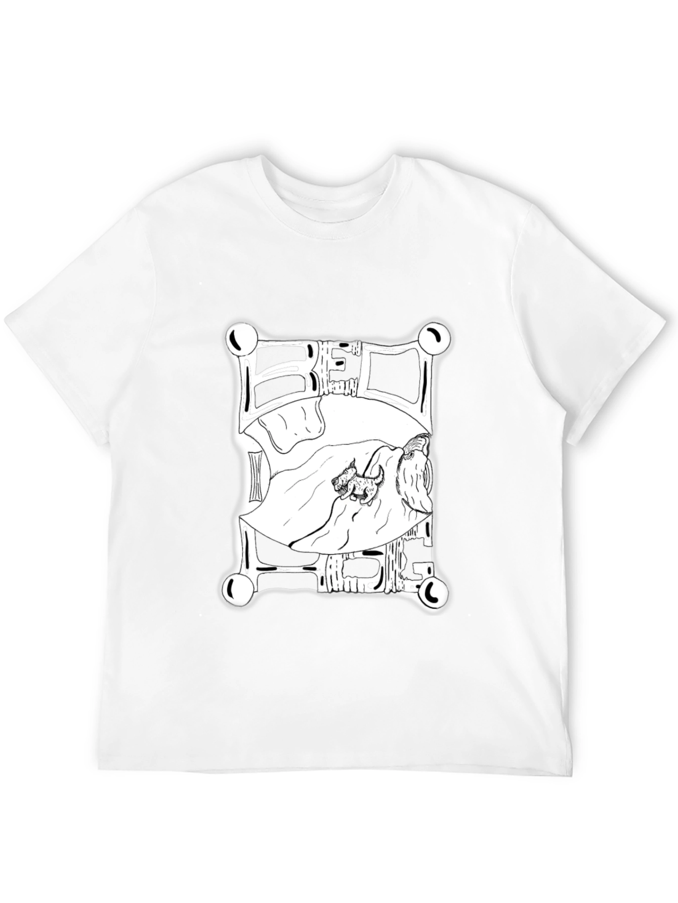 Dog in Bed Graphic T-Shirt - Black