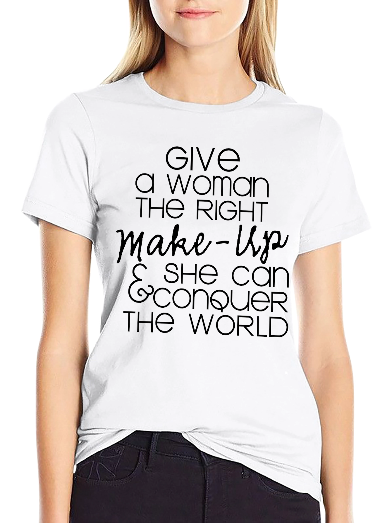 Empowering Womens T-Shirt: Makeup Confidence Conquer