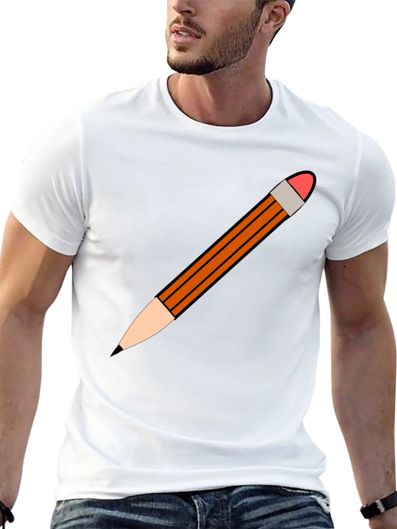 Pencil Graphic Black T-Shirt - Casual Style