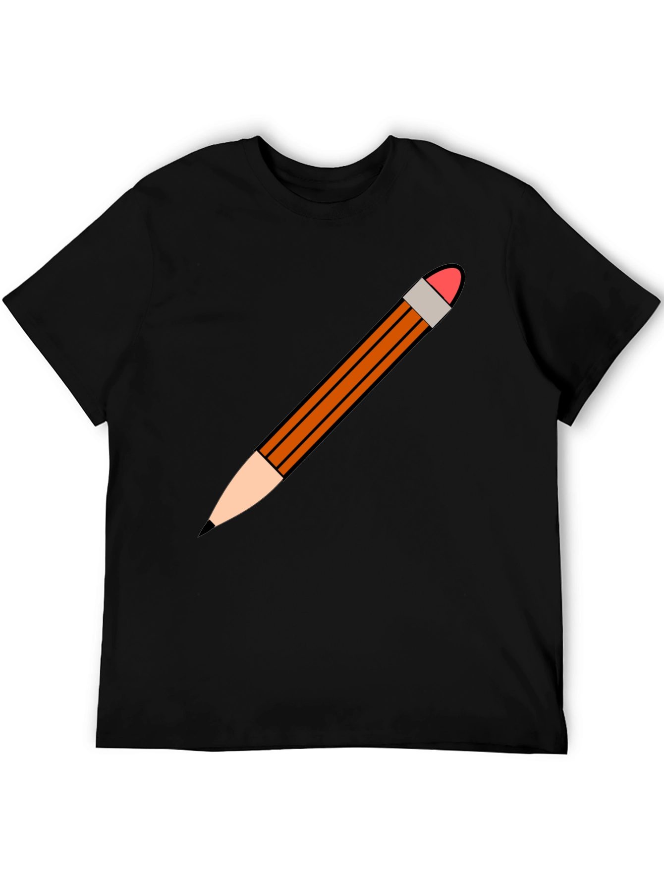 Pencil Graphic Black T-Shirt - Casual Style