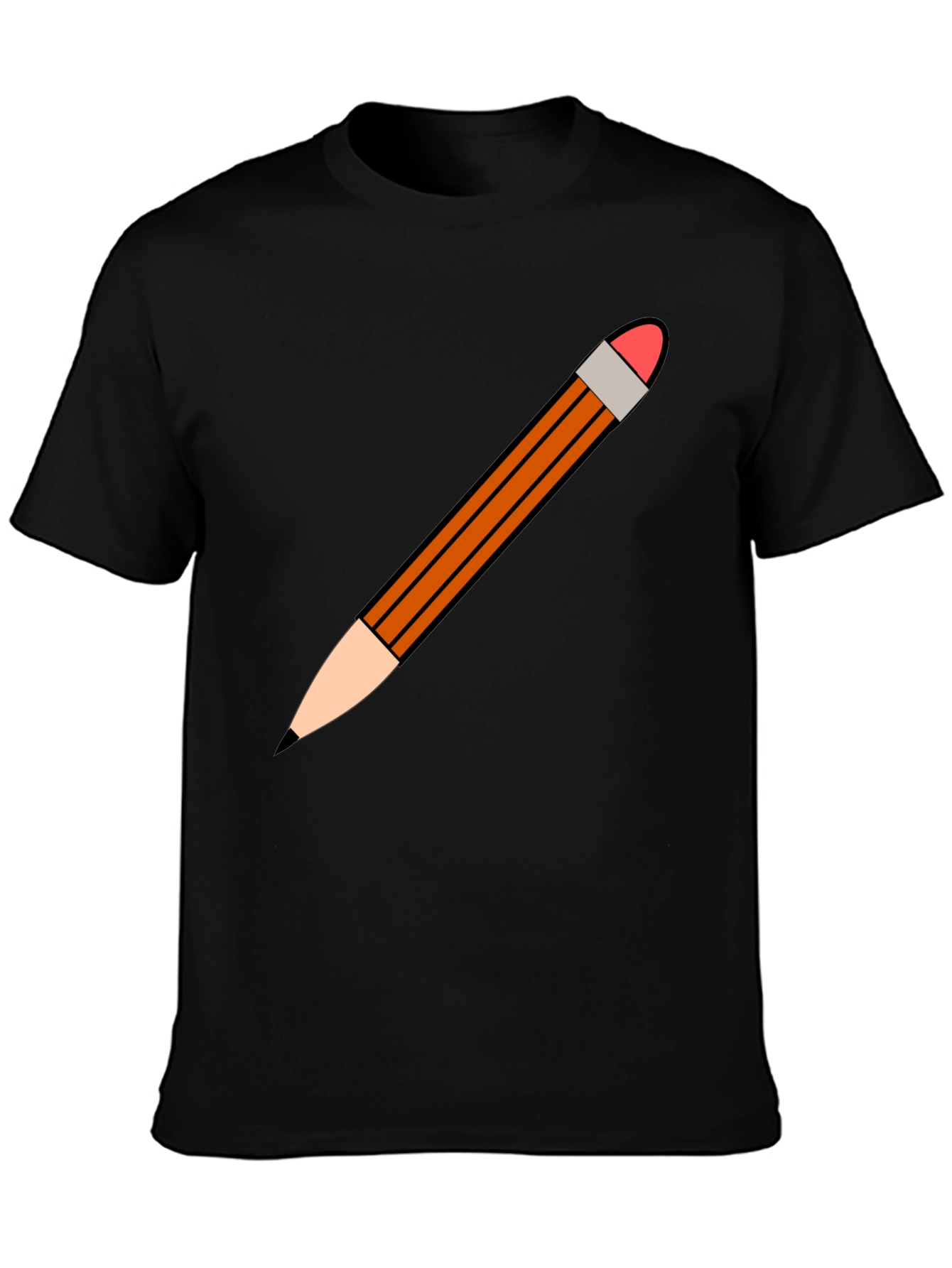 Pencil Graphic Black T-Shirt - Casual Style