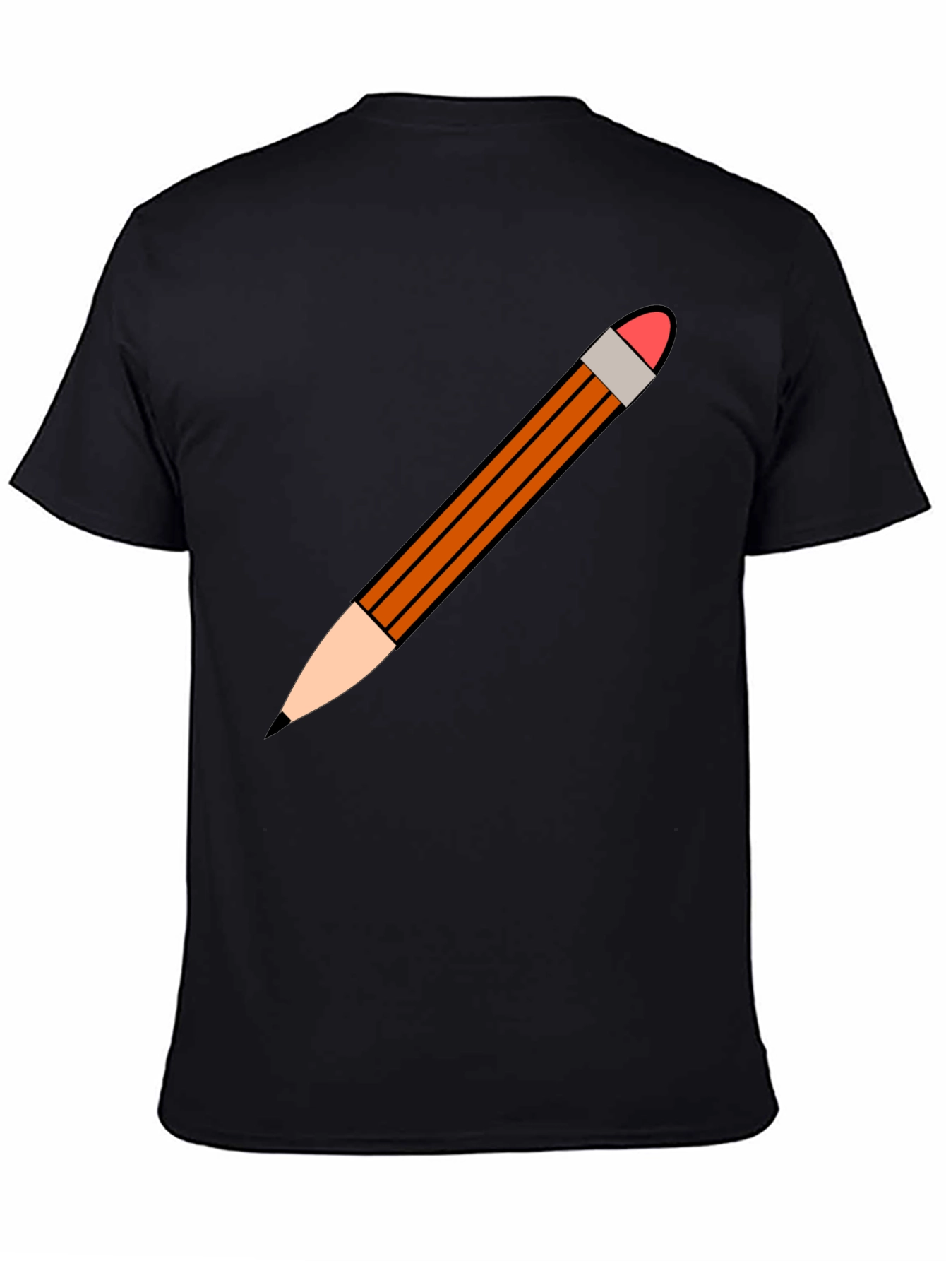 Pencil Graphic Black T-Shirt - Casual Style