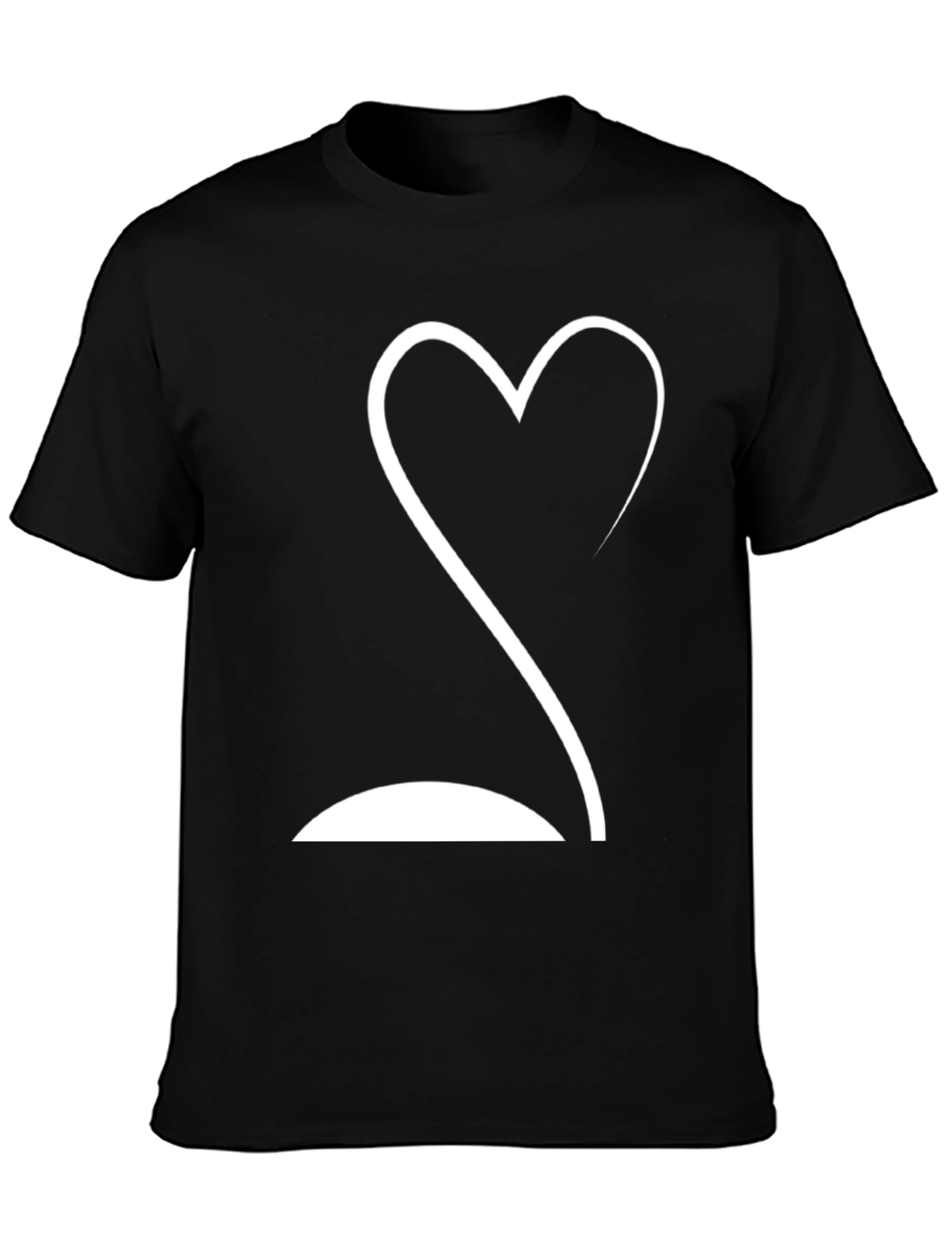 Heartbeat Curve Graphic Tee - Soft Black T-Shirt