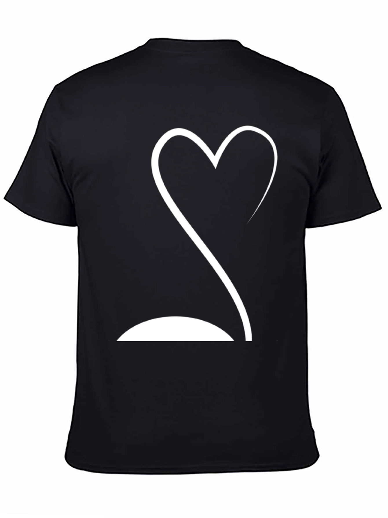 Heartbeat Curve Graphic Tee - Soft Black T-Shirt