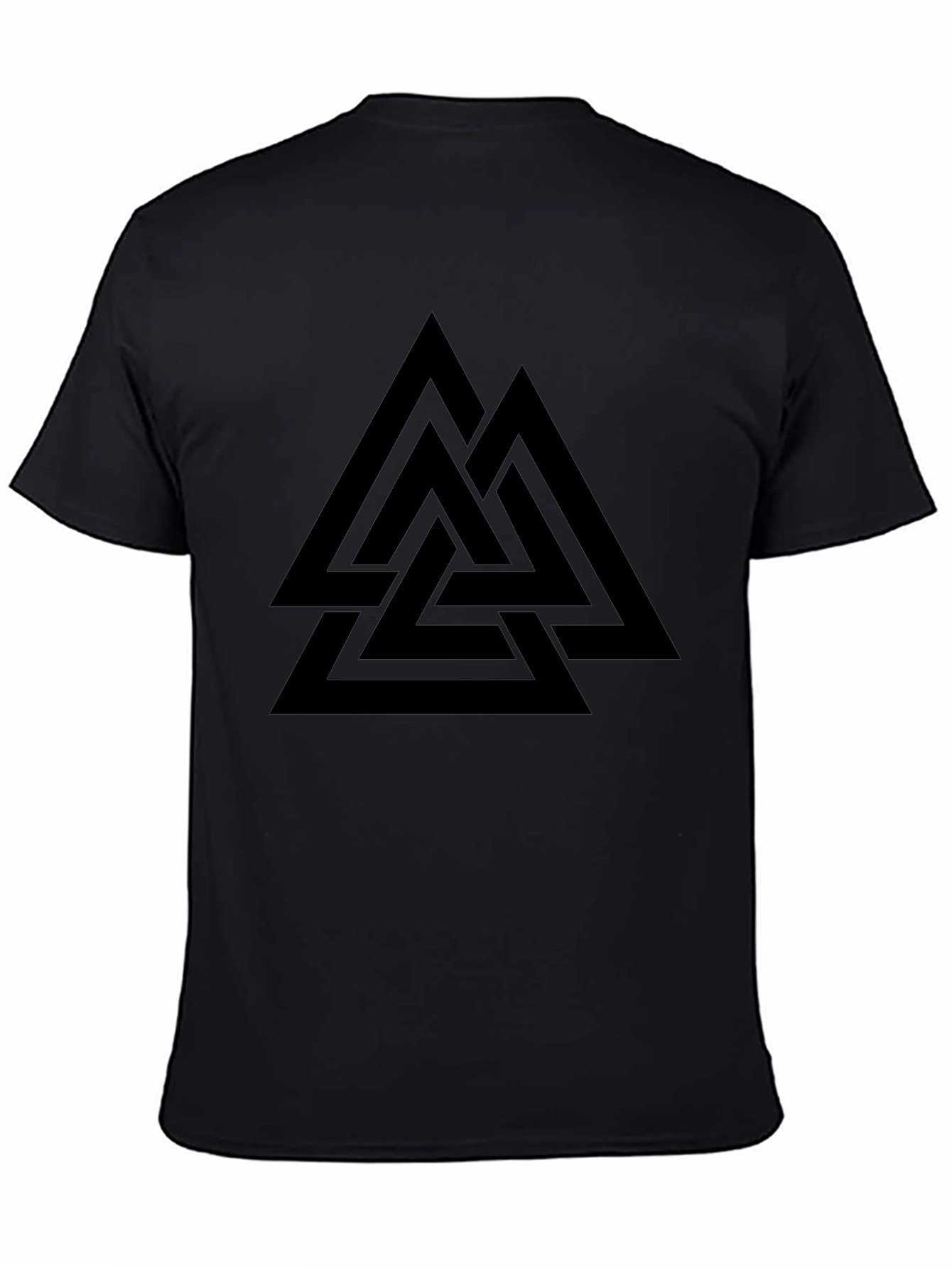 Valknut Black T-Shirt - Norse Viking Symbol