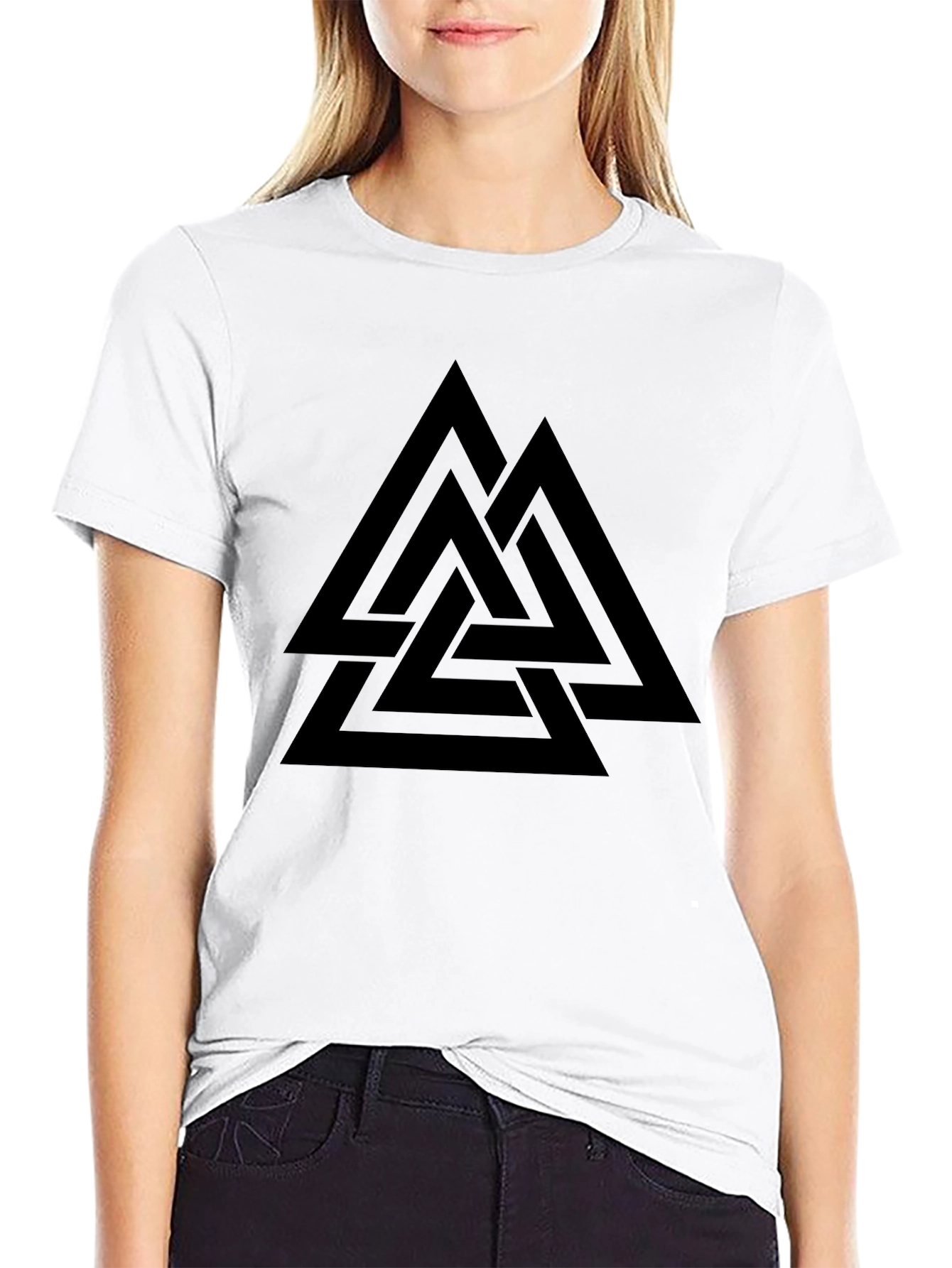Valknut Black T-Shirt - Norse Viking Symbol