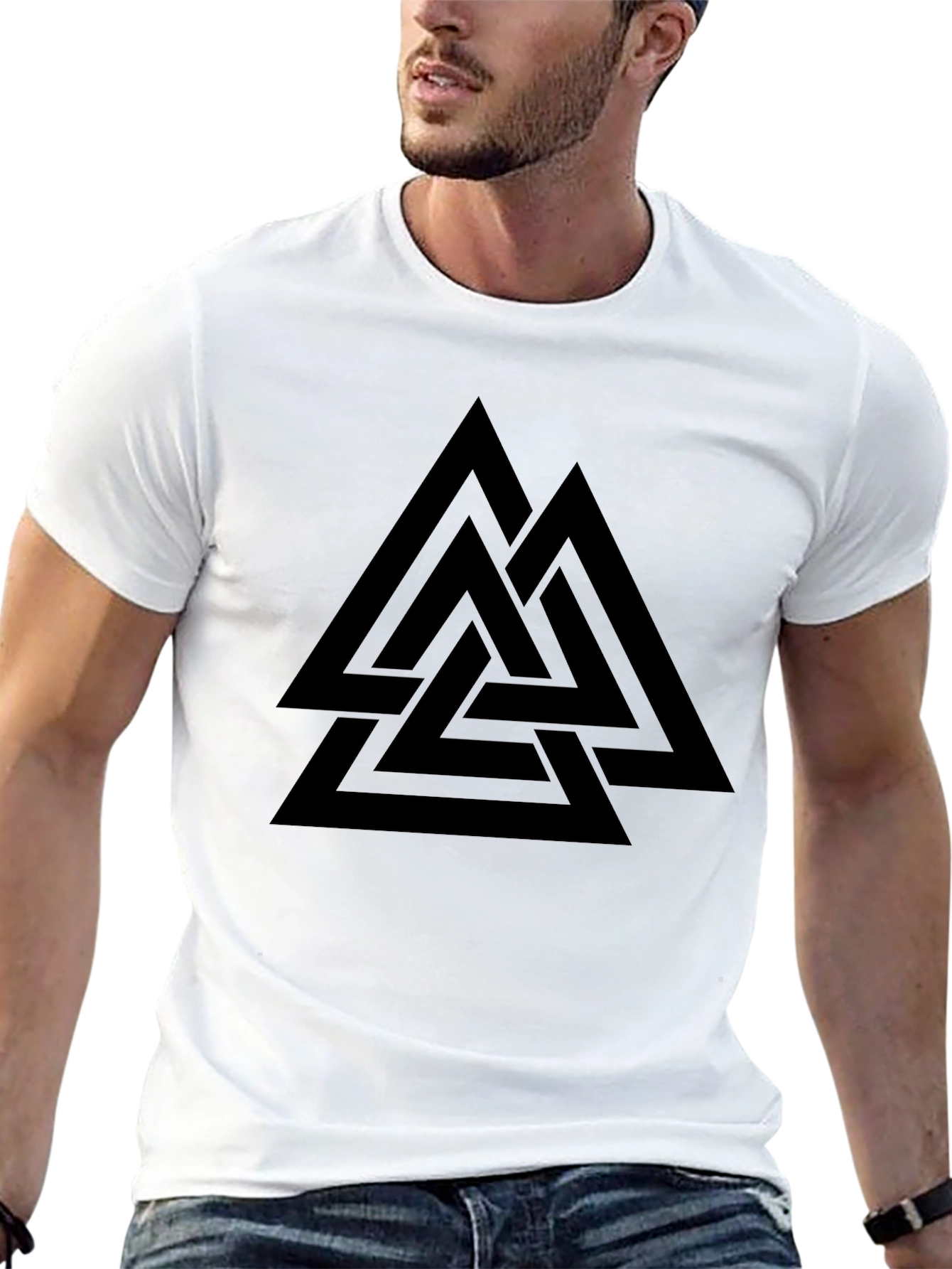 Valknut Black T-Shirt - Norse Viking Symbol