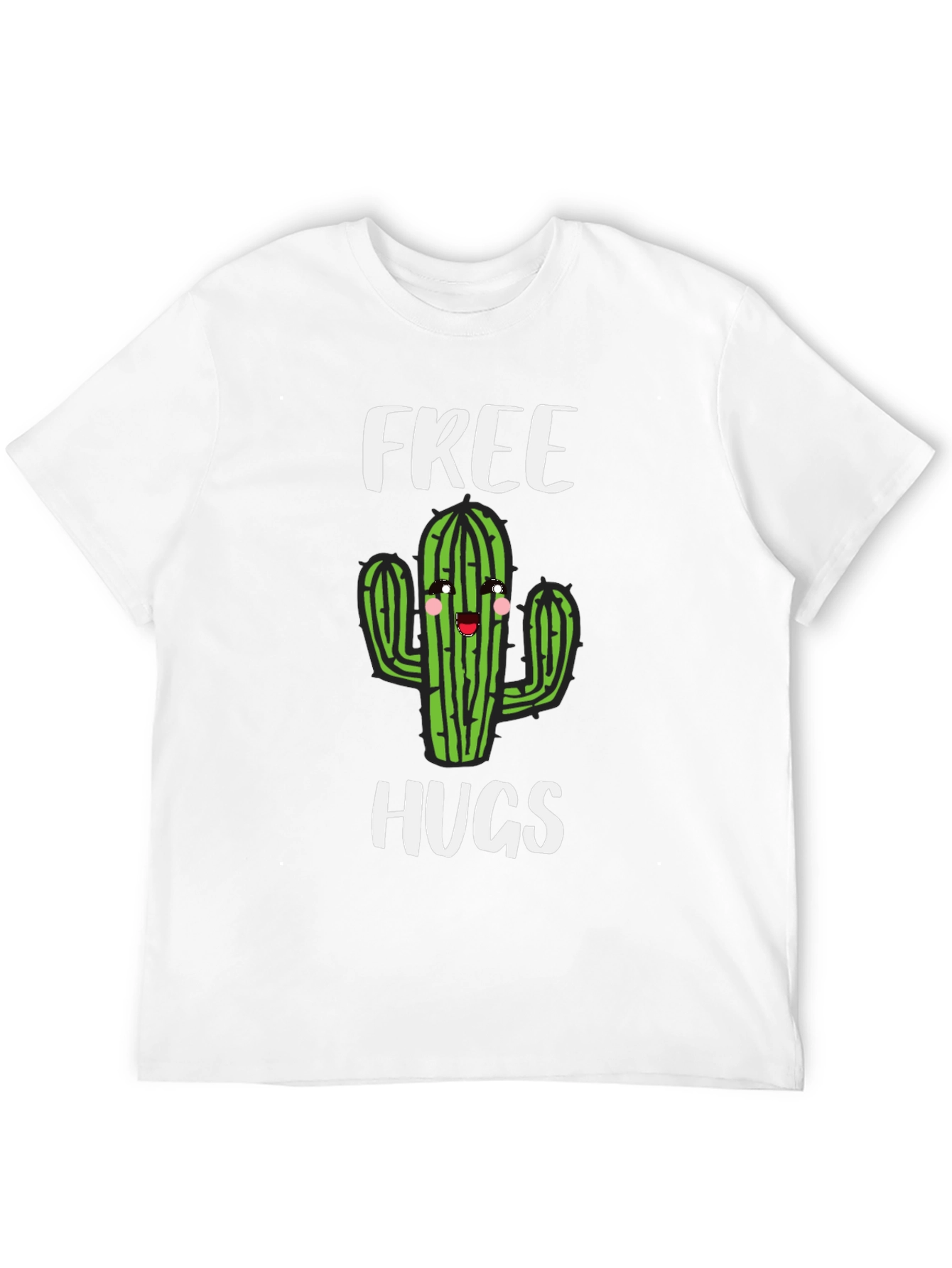 Free Hugs Cactus Graphic T-Shirt - Soft Cotton