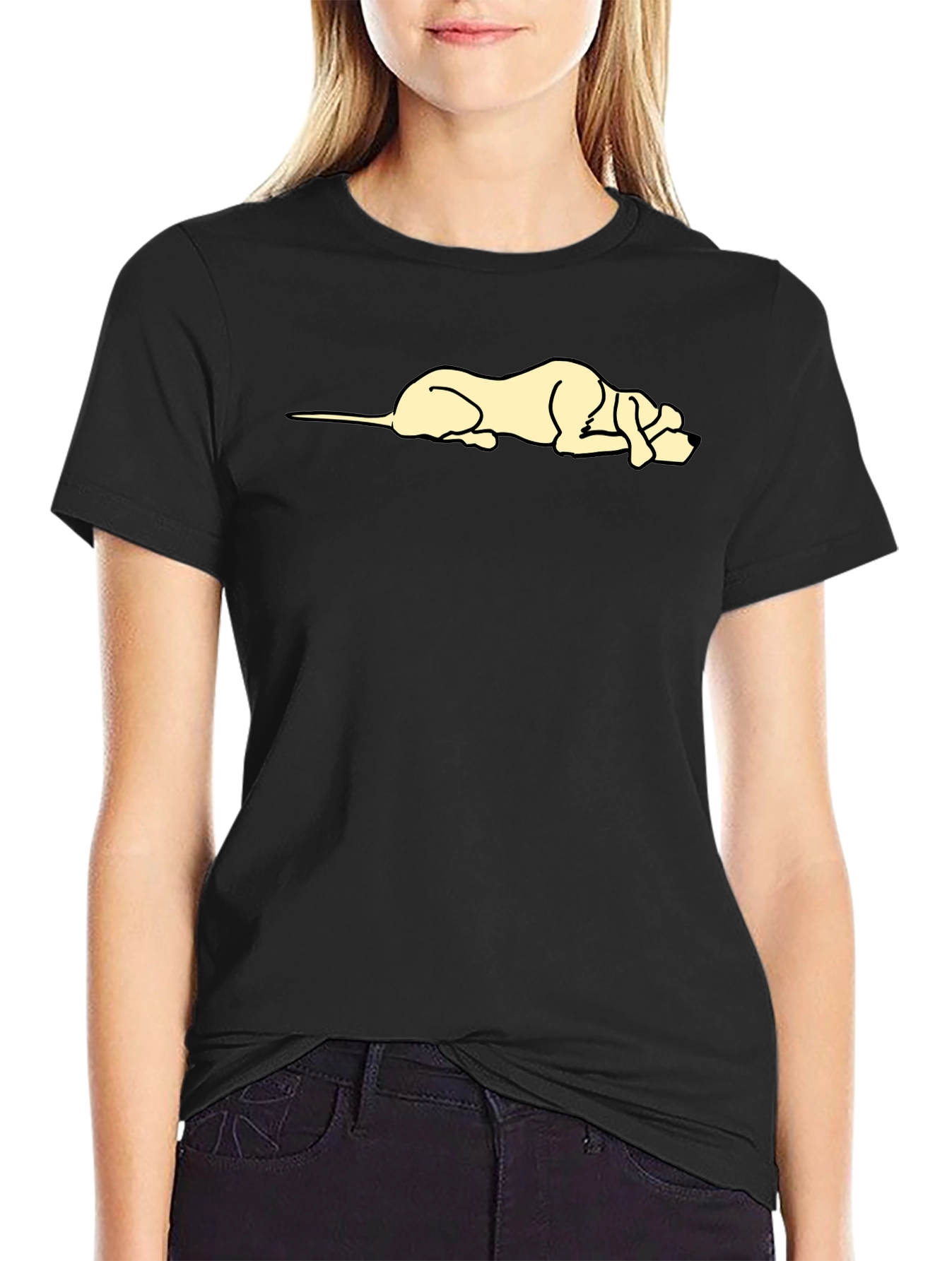 Lazy Dog Graphic Tee - Unisex Black T-Shirt