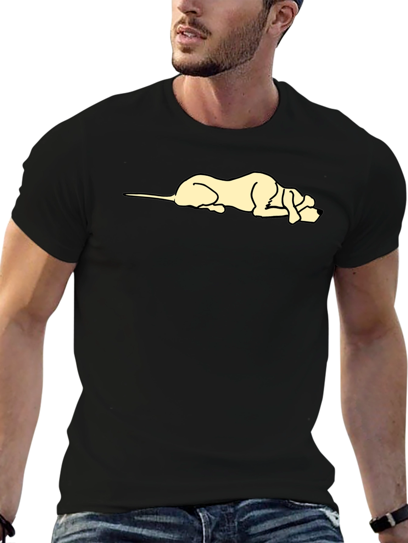 Lazy Dog Graphic Tee - Unisex Black T-Shirt