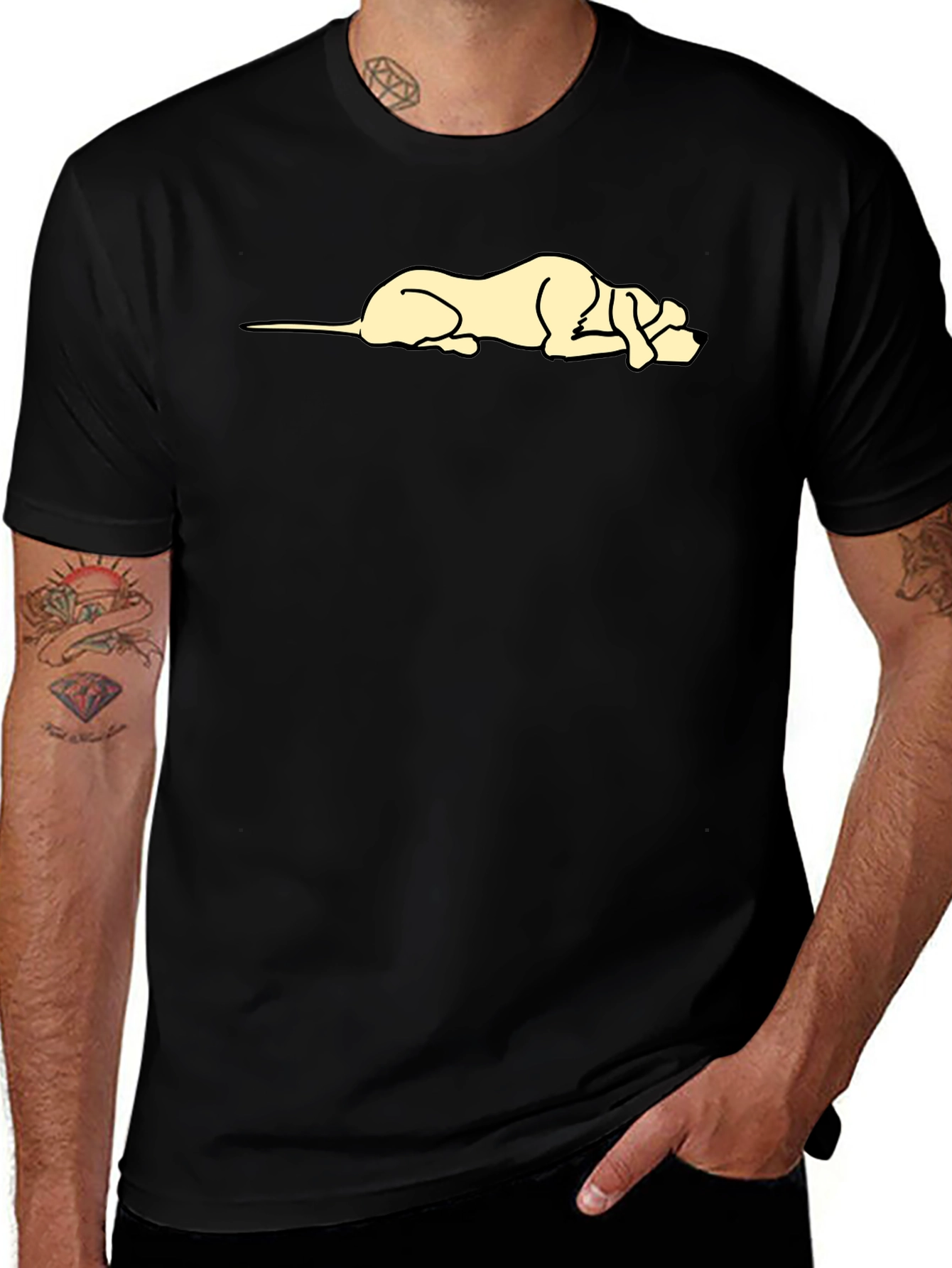 Lazy Dog Graphic Tee - Unisex Black T-Shirt
