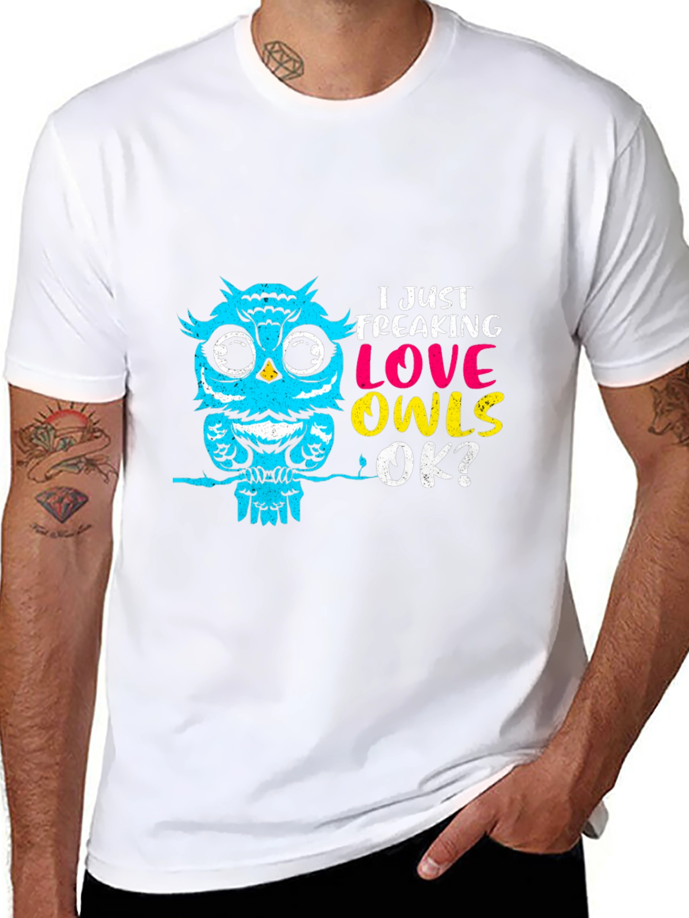 I Just Freaking Love Owls Black T-Shirt