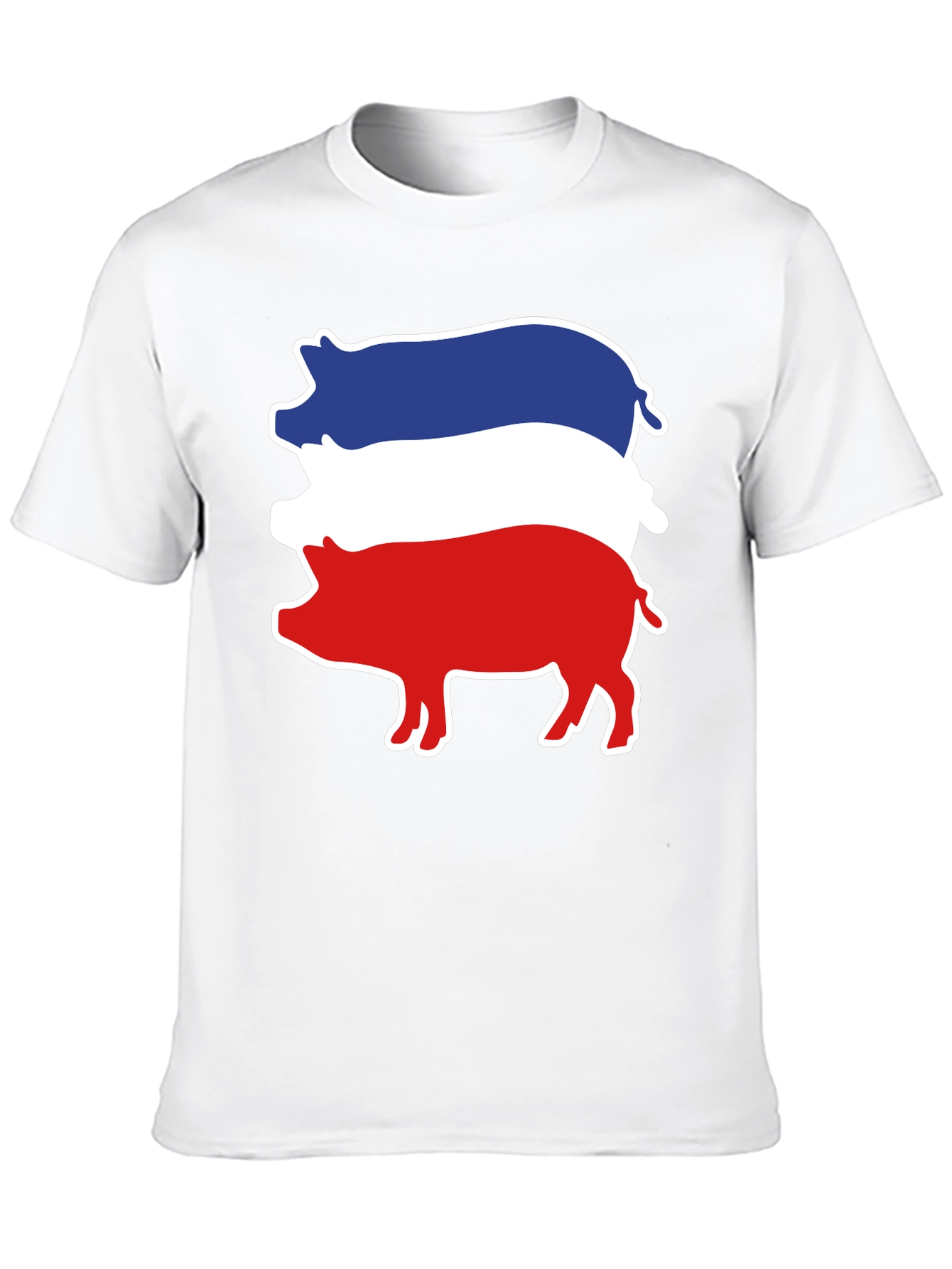 Red White Blue Pig Stack T-Shirt