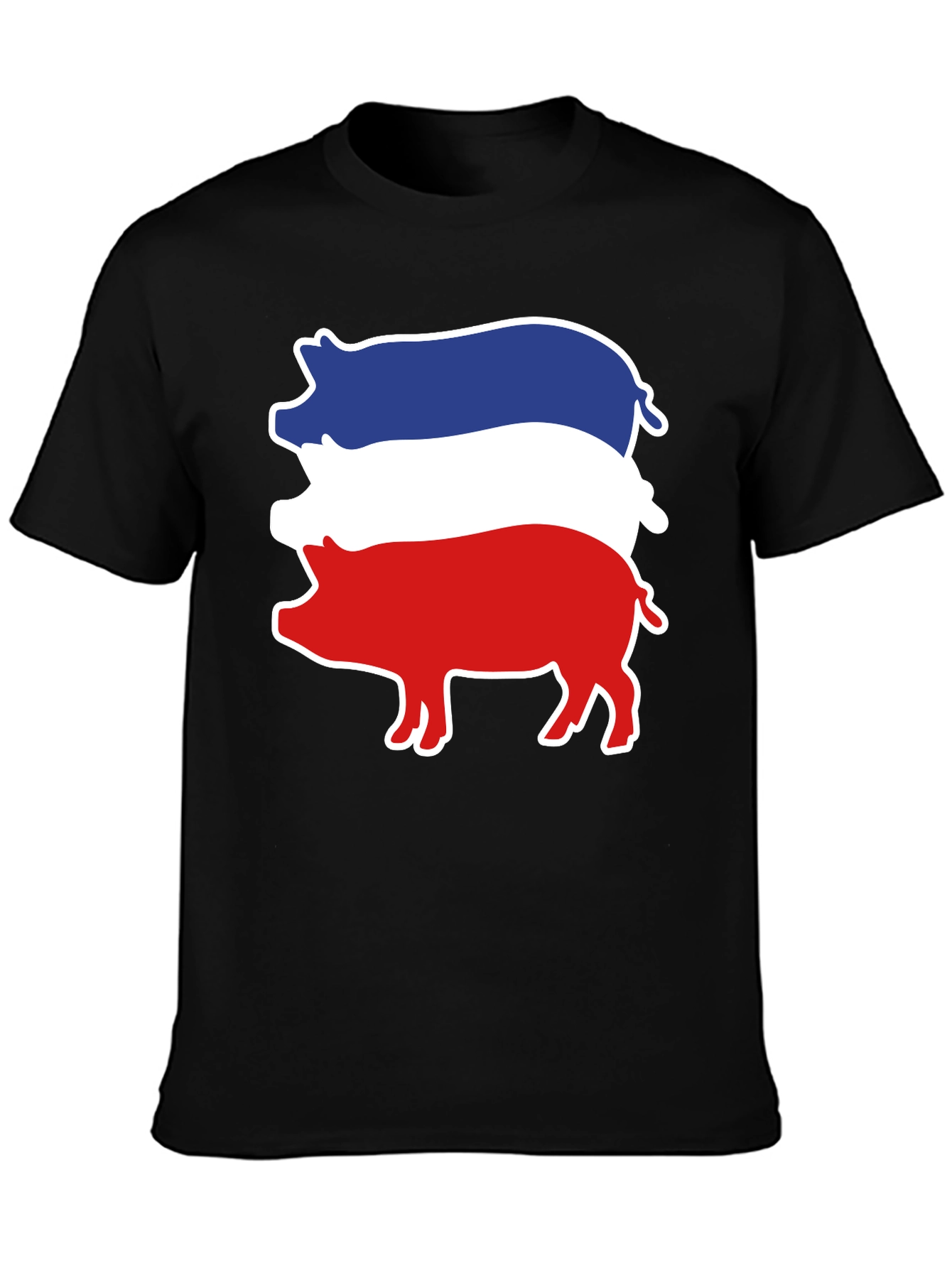 Red White Blue Pig Stack T-Shirt