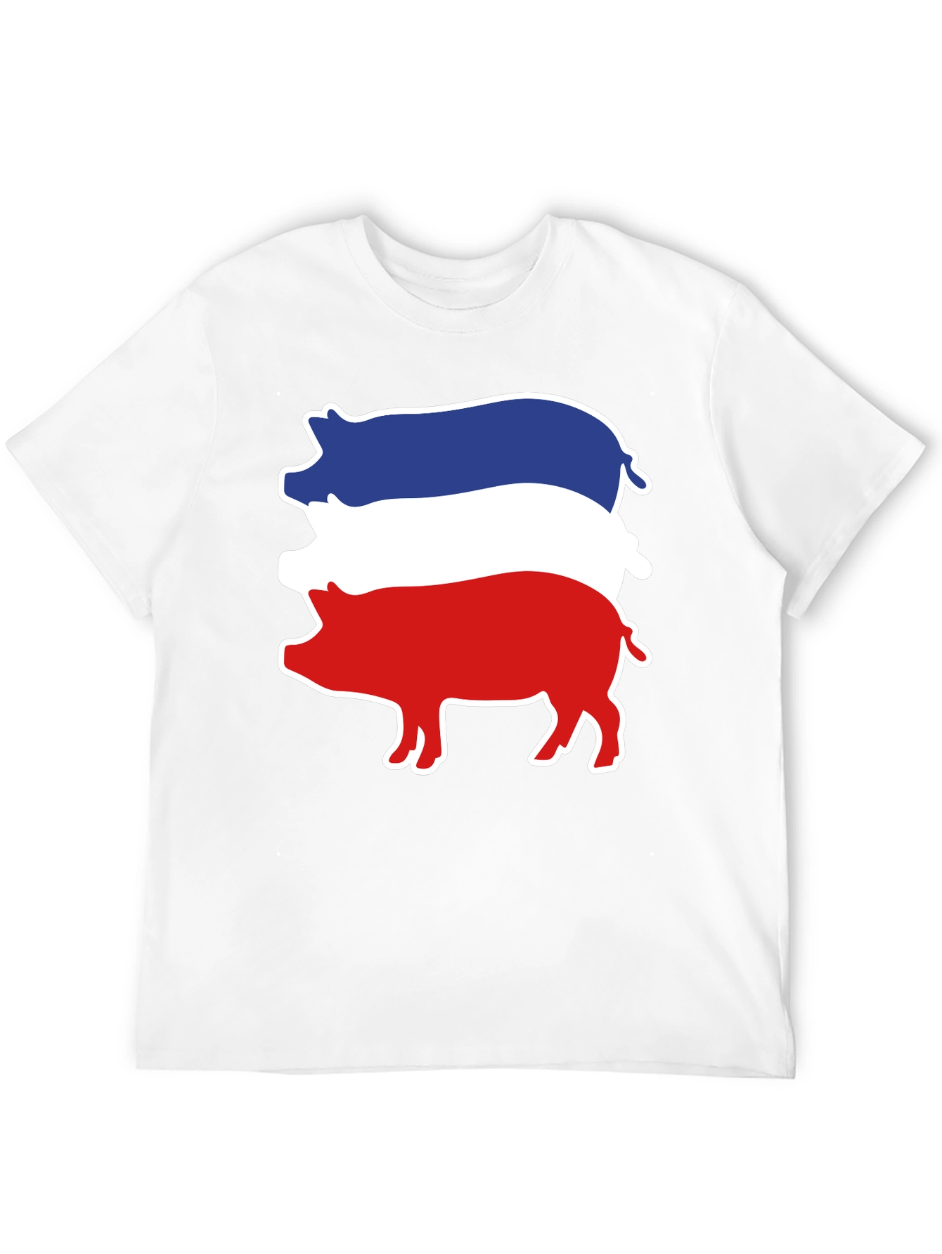 Red White Blue Pig Stack T-Shirt