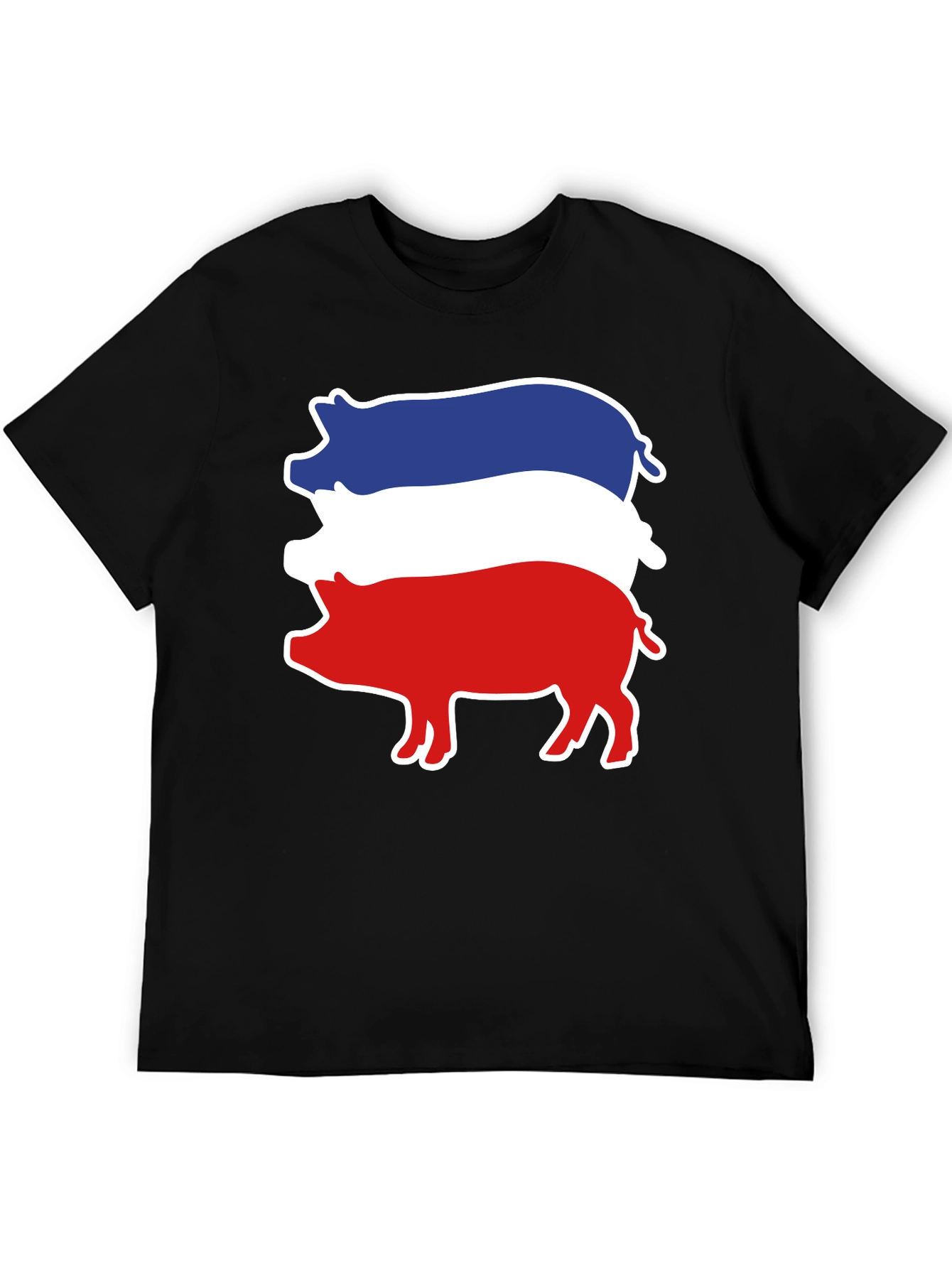Red White Blue Pig Stack T-Shirt