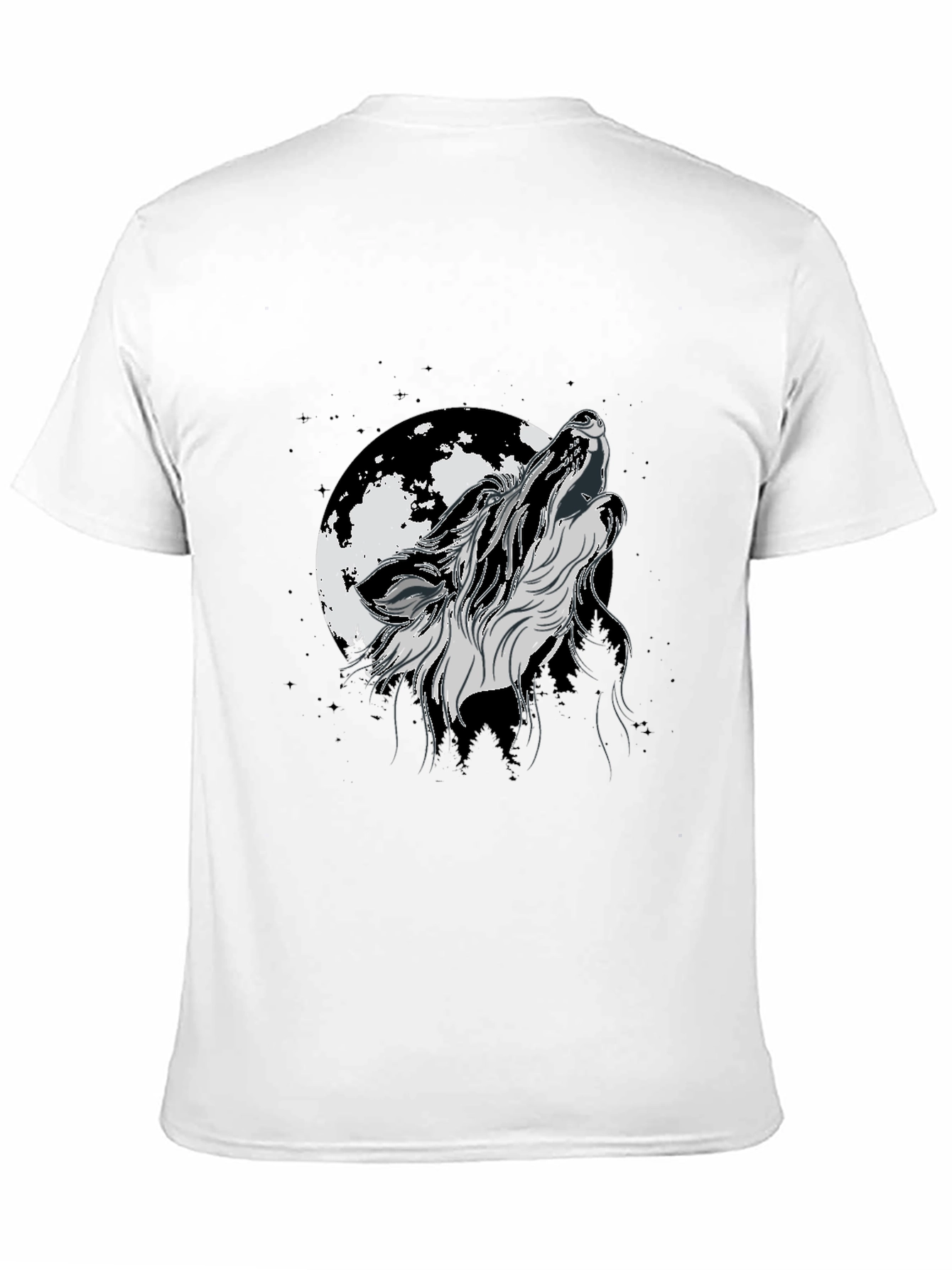 Wolf Moon Graphic Tee - Black Cotton