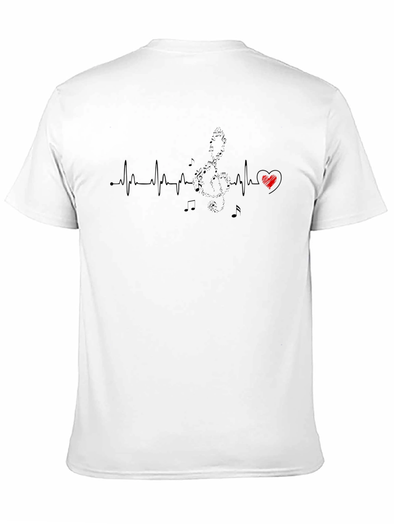 Musical Heartbeat Graphic T-Shirt - Black