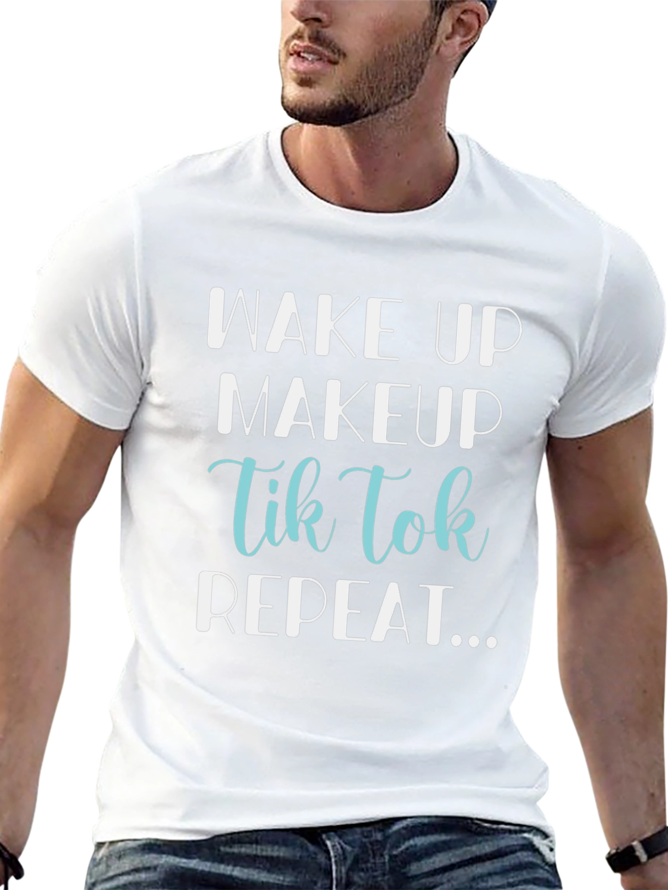 Wake Up Makeup TikTok Repeat Graphic Tee