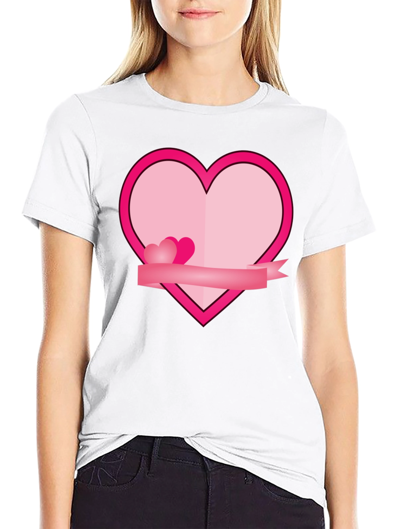 Heart Graphic Black T-Shirt - Love & Romance